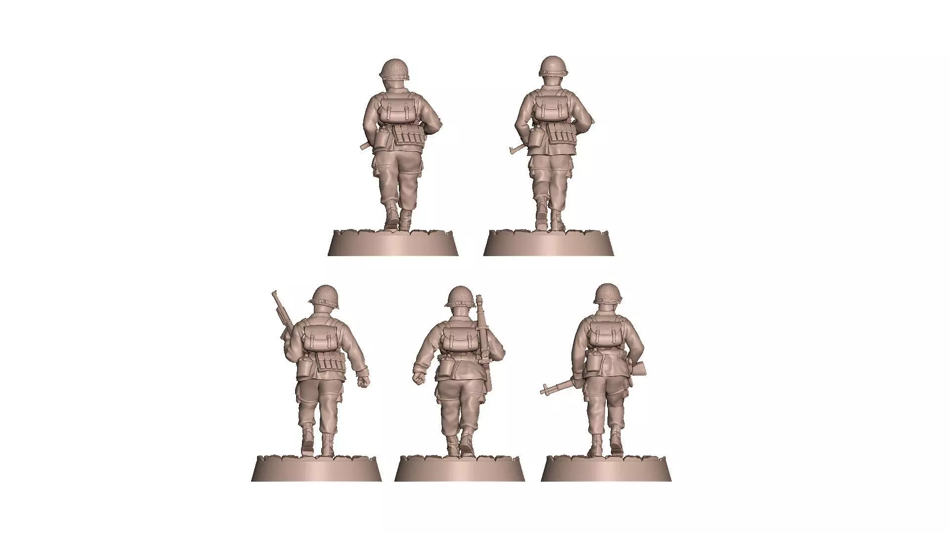 USA Soldiers WW2 Bolt Action 3D print model_25