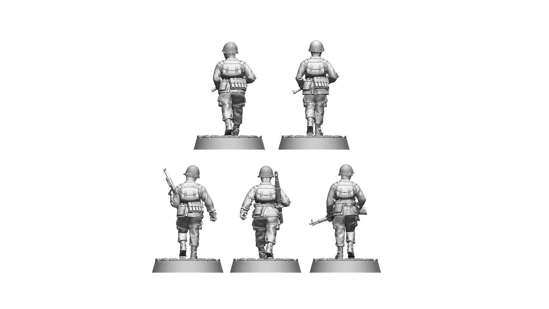 USA Soldiers WW2 Bolt Action 3D print model_23