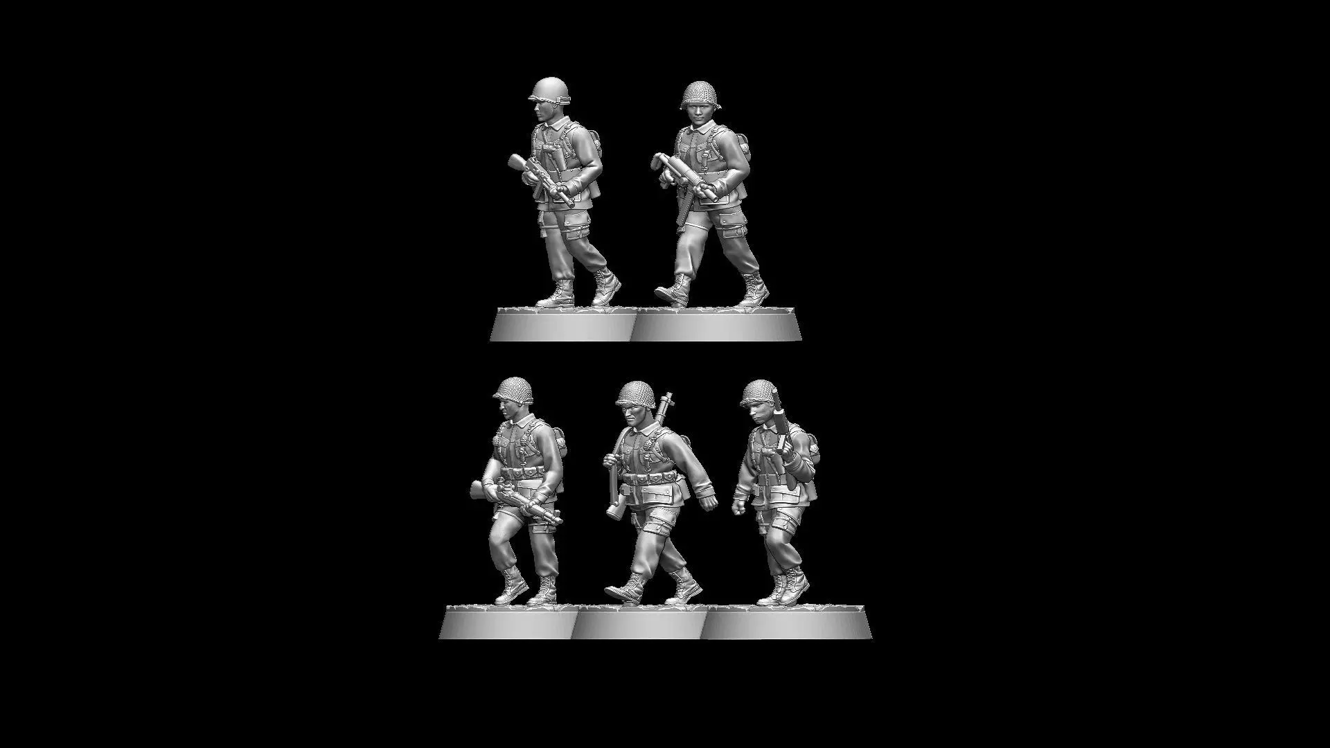 USA Soldiers WW2 Bolt Action 3D print model_17