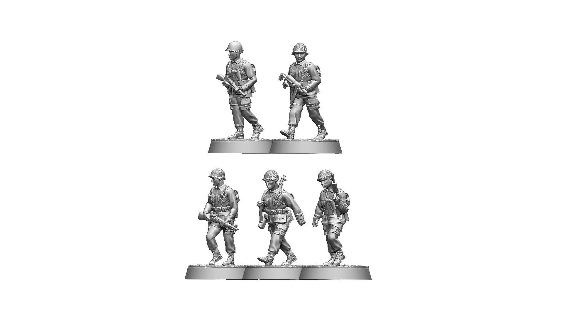 USA Soldiers WW2 Bolt Action 3D print model_11