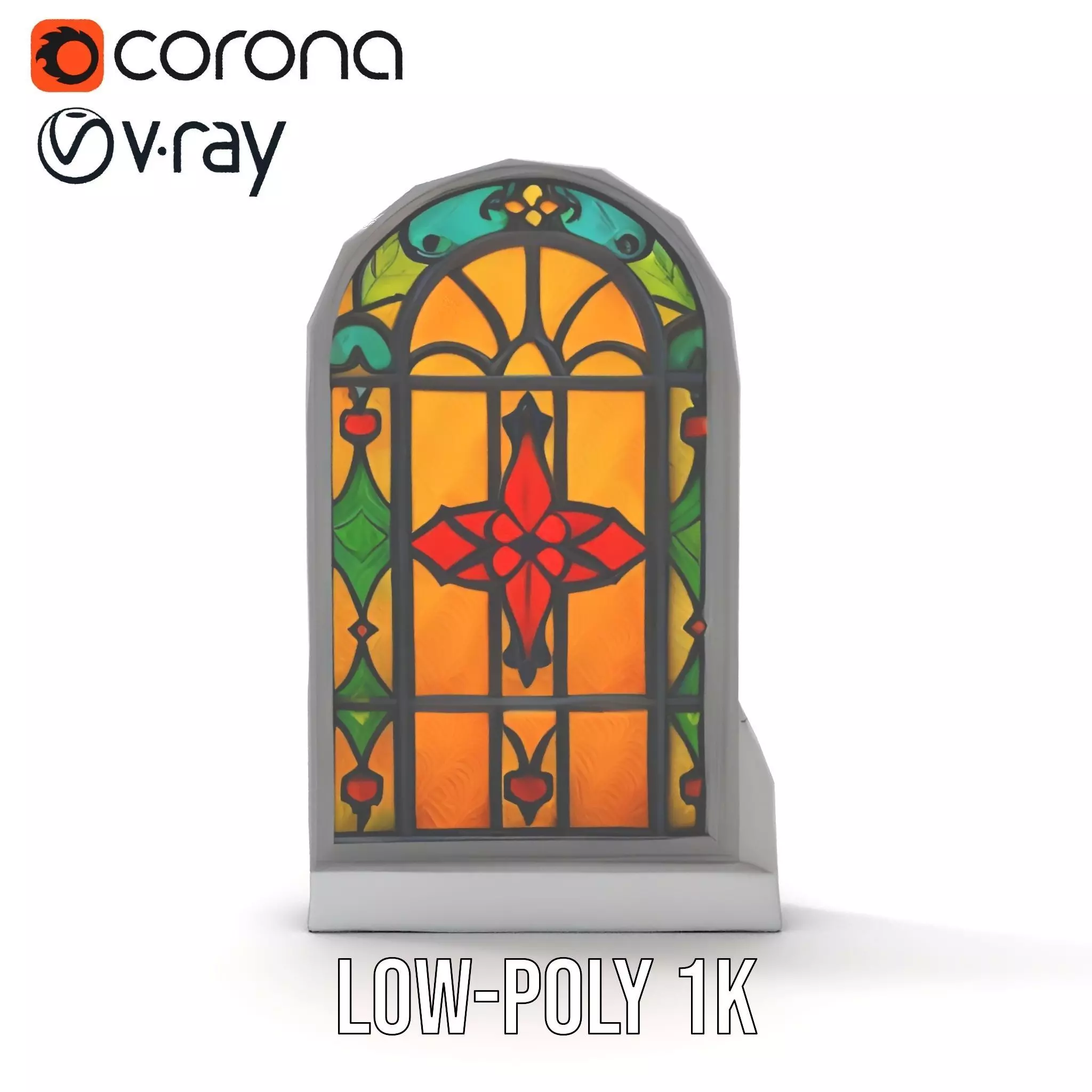 Vibrant Stained Glass Window model pack Low-poly 3D model_27
