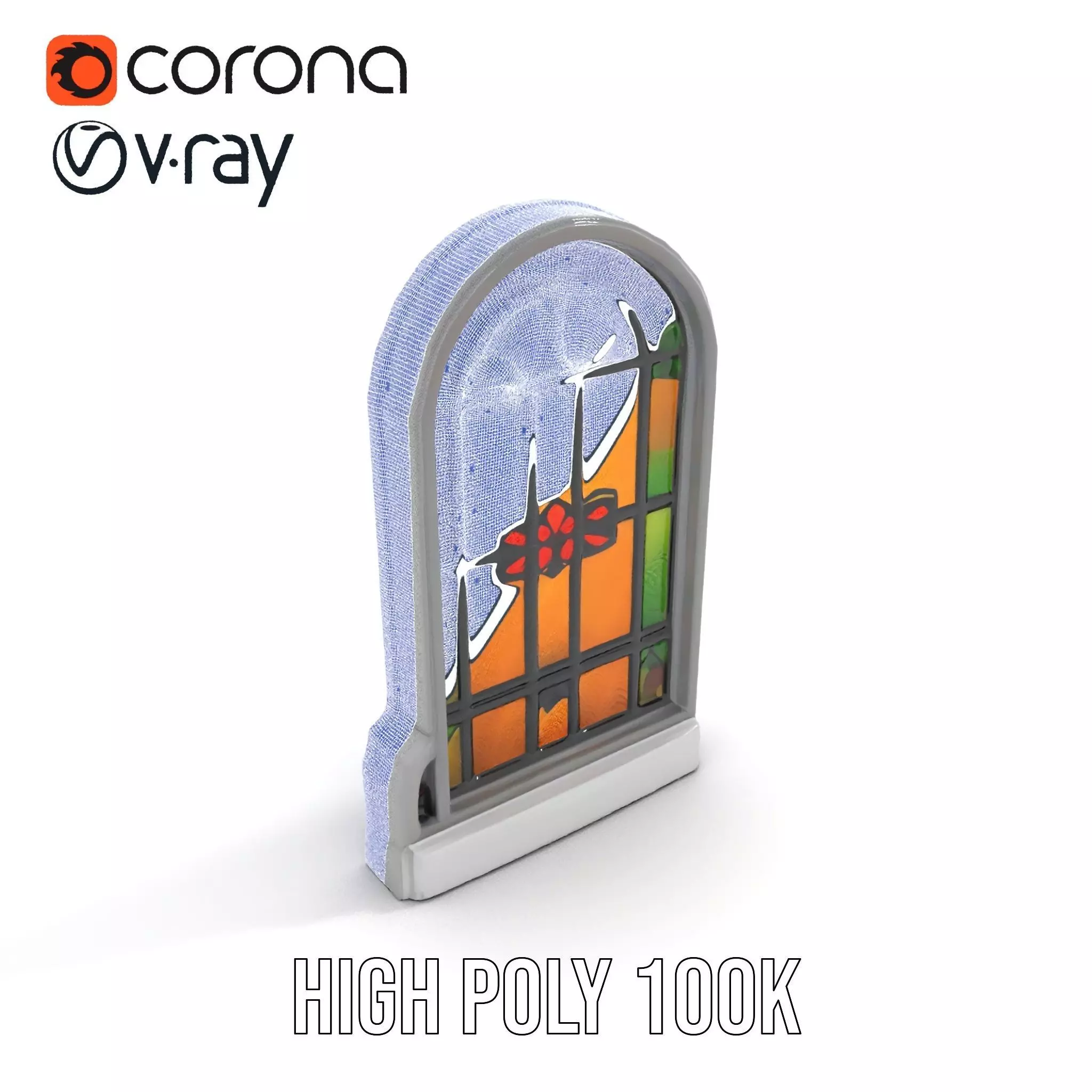 Vibrant Stained Glass Window model pack Low-poly 3D model_33