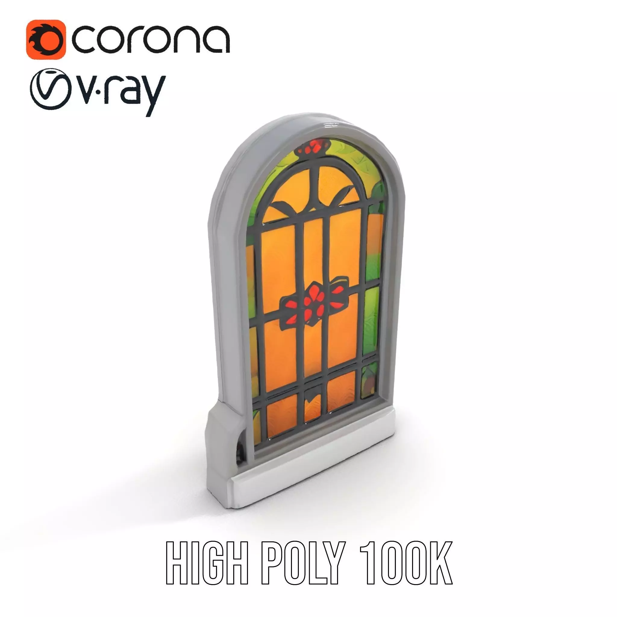 Vibrant Stained Glass Window model pack Low-poly 3D model_31