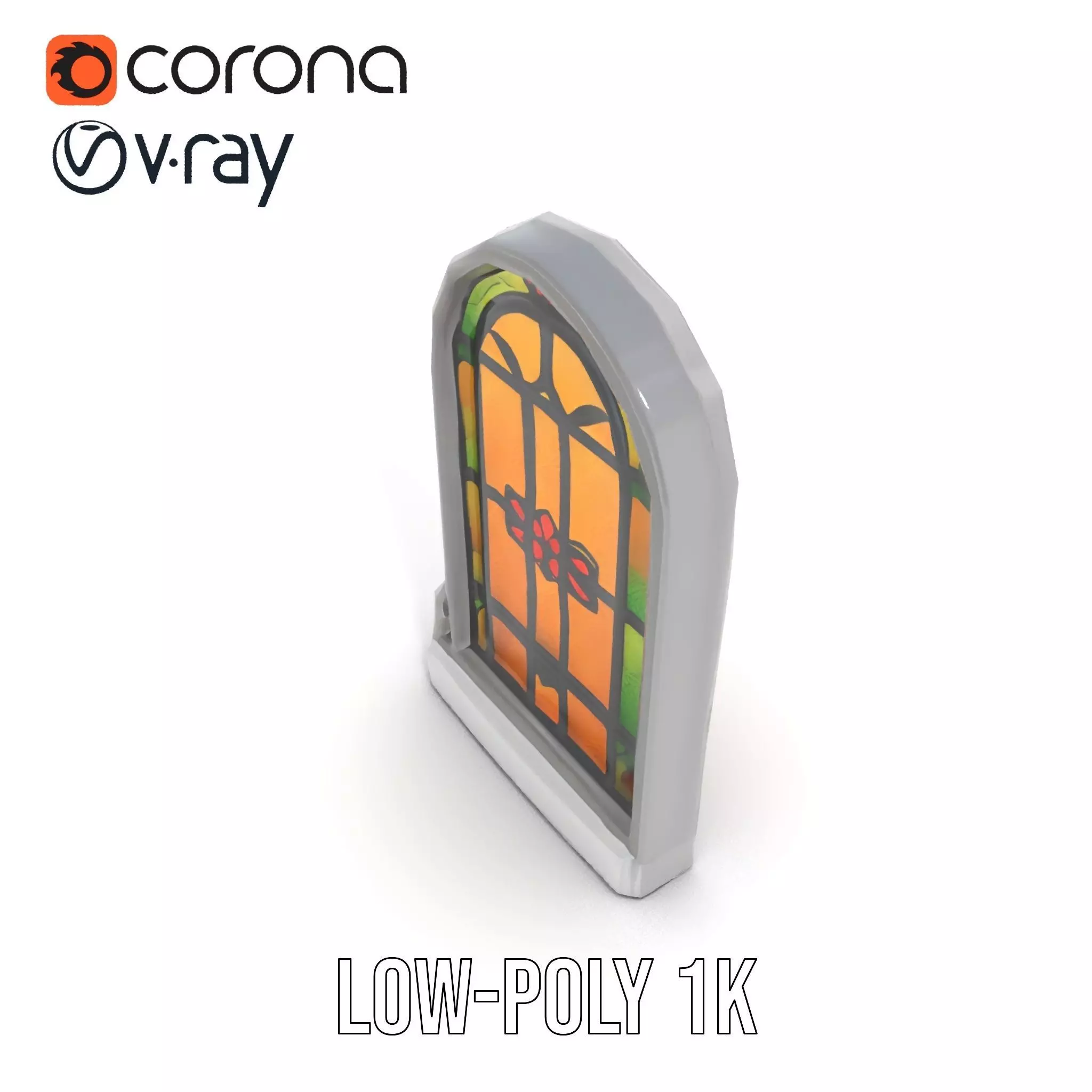 Vibrant Stained Glass Window model pack Low-poly 3D model_18