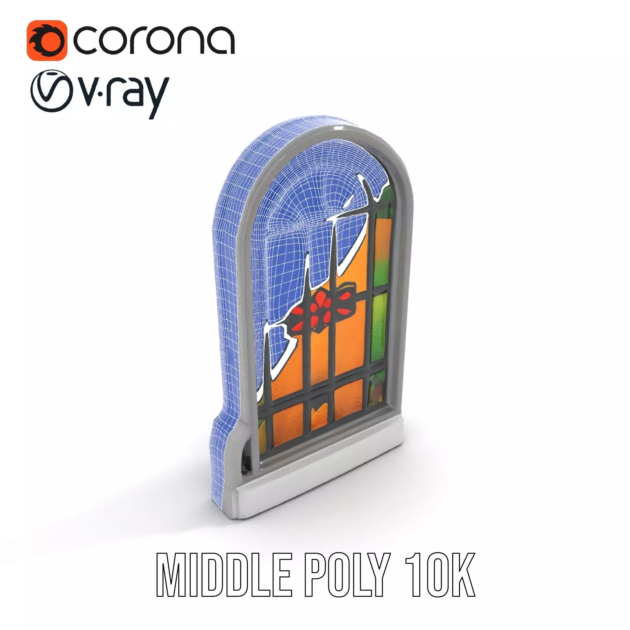 Vibrant Stained Glass Window model pack Low-poly 3D model_23