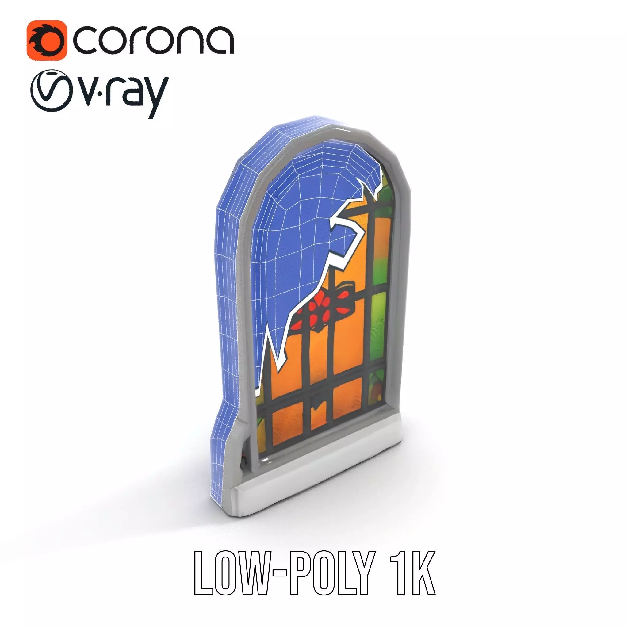 Vibrant Stained Glass Window model pack Low-poly 3D model_7