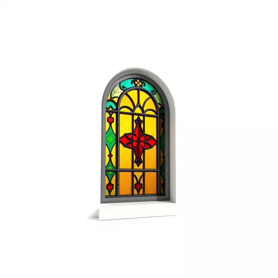 Vibrant Stained Glass Window model pack Low-poly 3D model_2