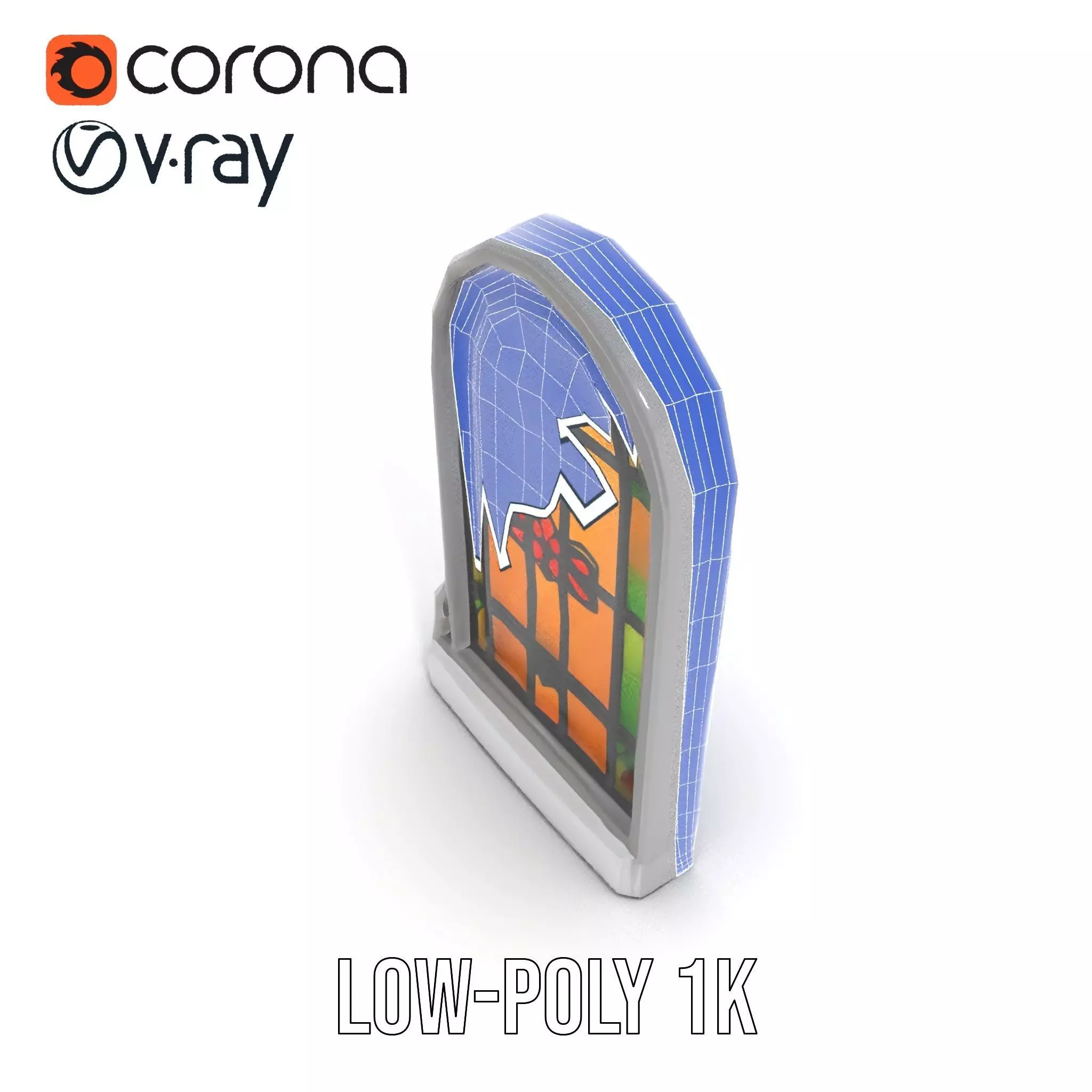 Vibrant Stained Glass Window model pack Low-poly 3D model_24