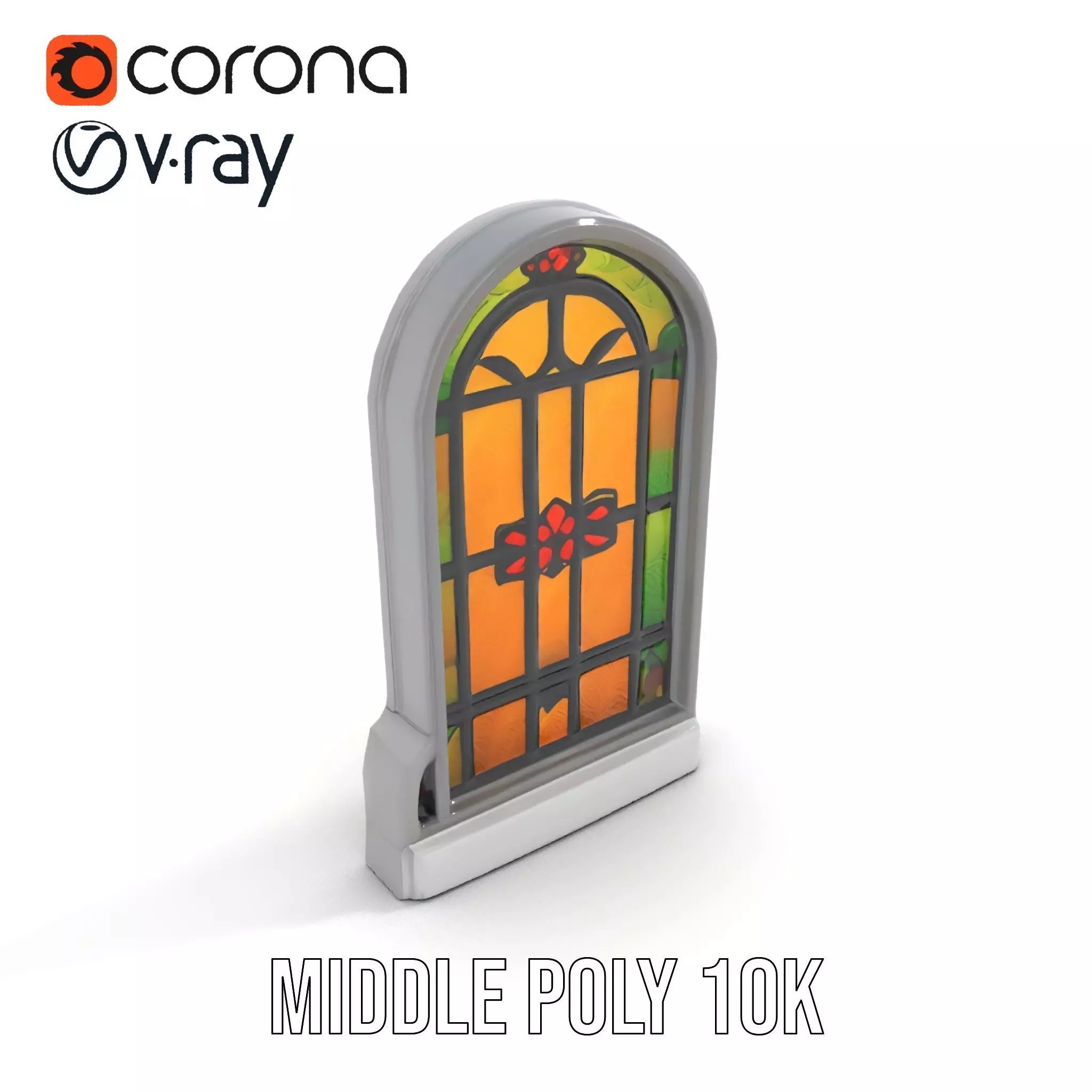 Vibrant Stained Glass Window model pack Low-poly 3D model_17
