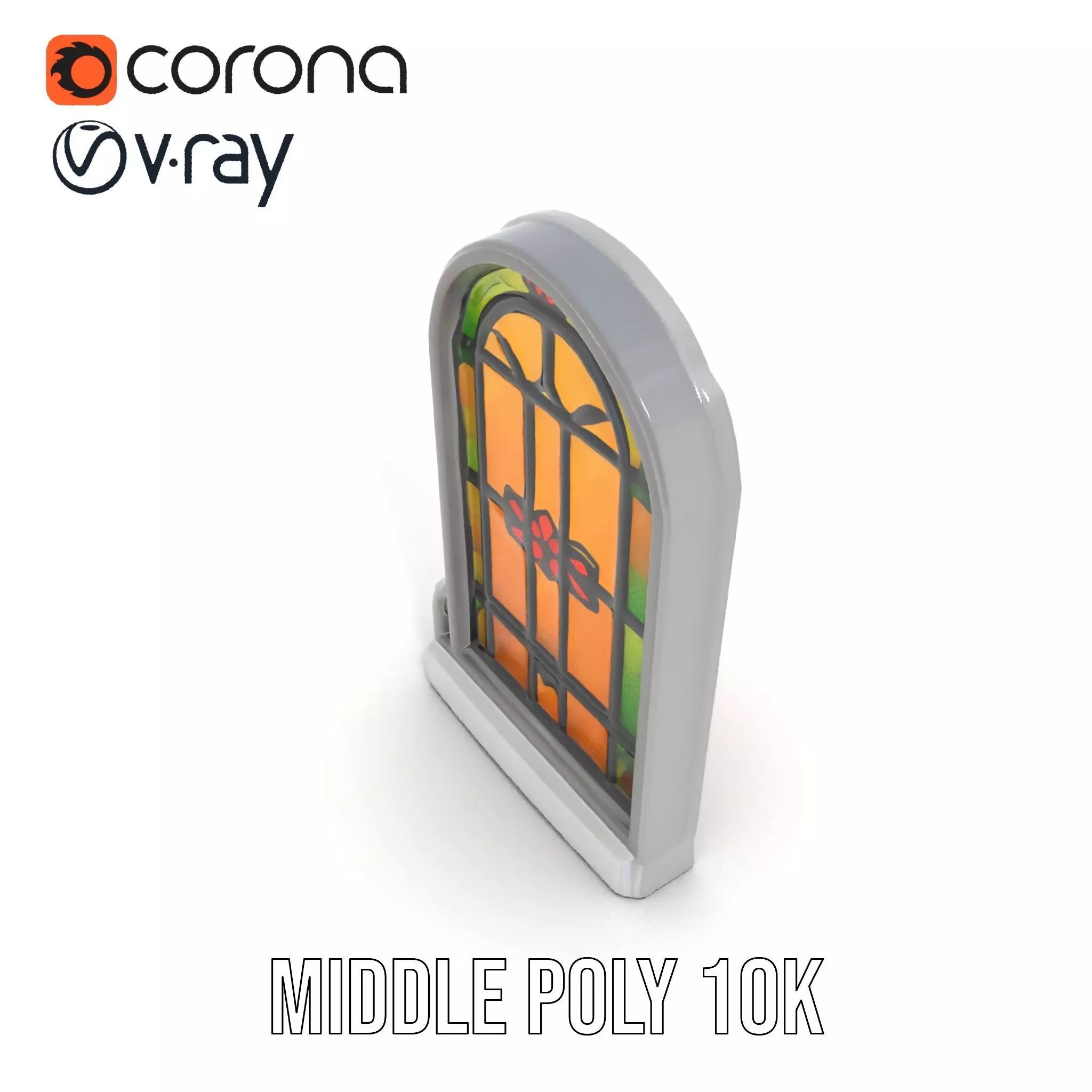 Vibrant Stained Glass Window model pack Low-poly 3D model_5