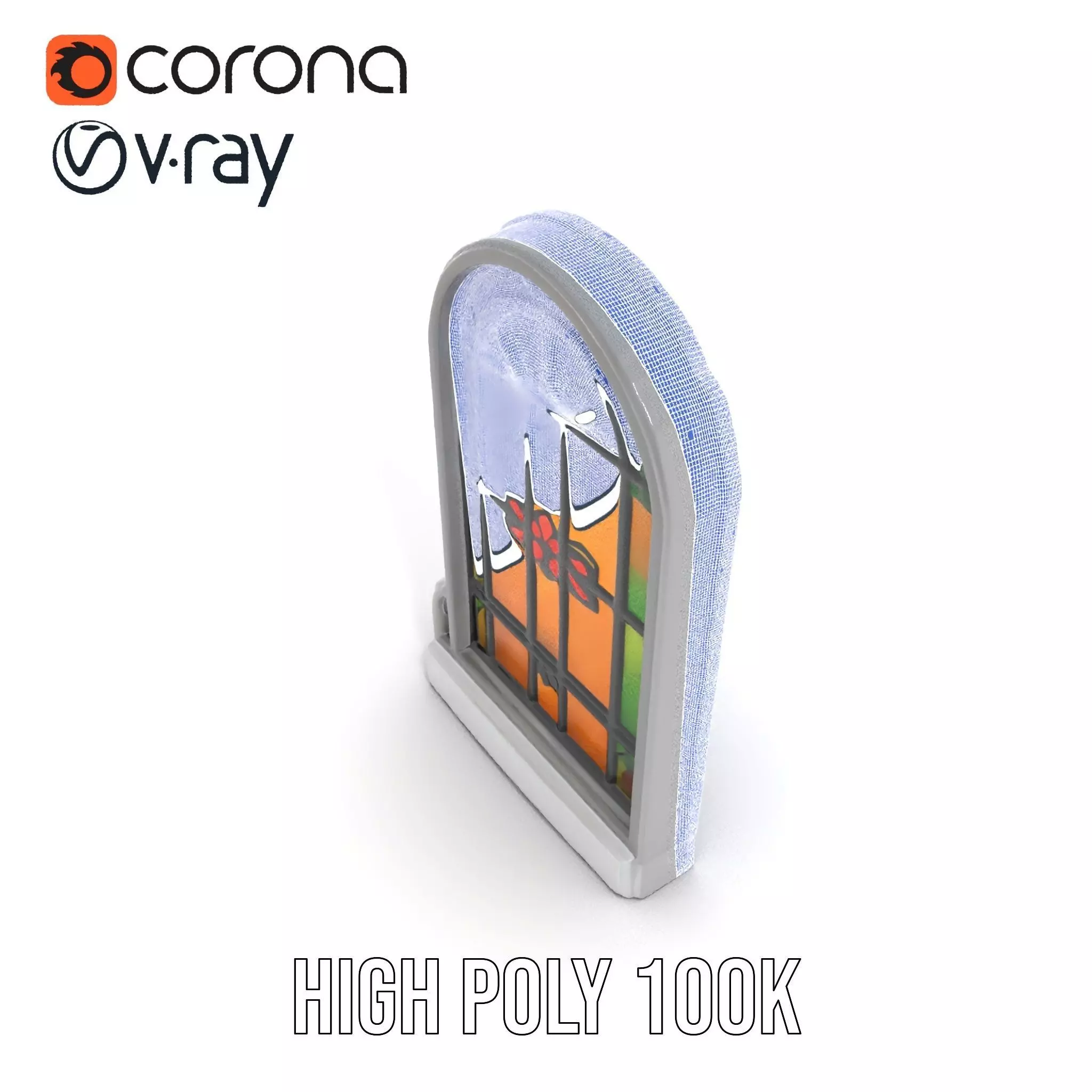 Vibrant Stained Glass Window model pack Low-poly 3D model_22