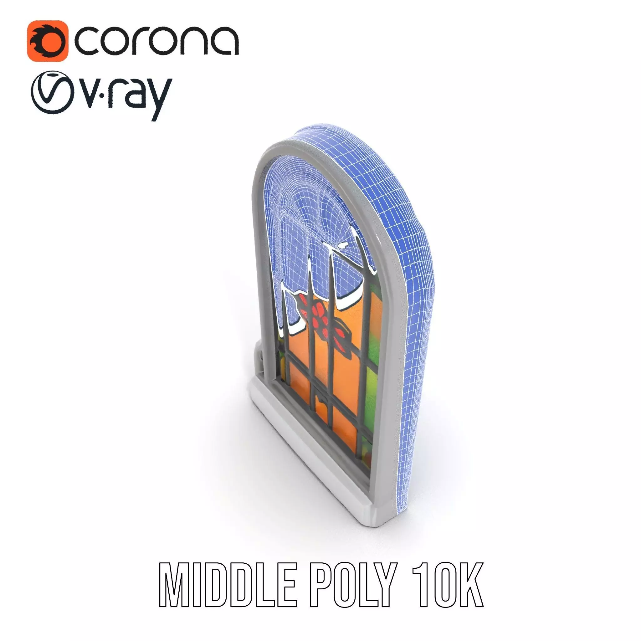 Vibrant Stained Glass Window model pack Low-poly 3D model_20