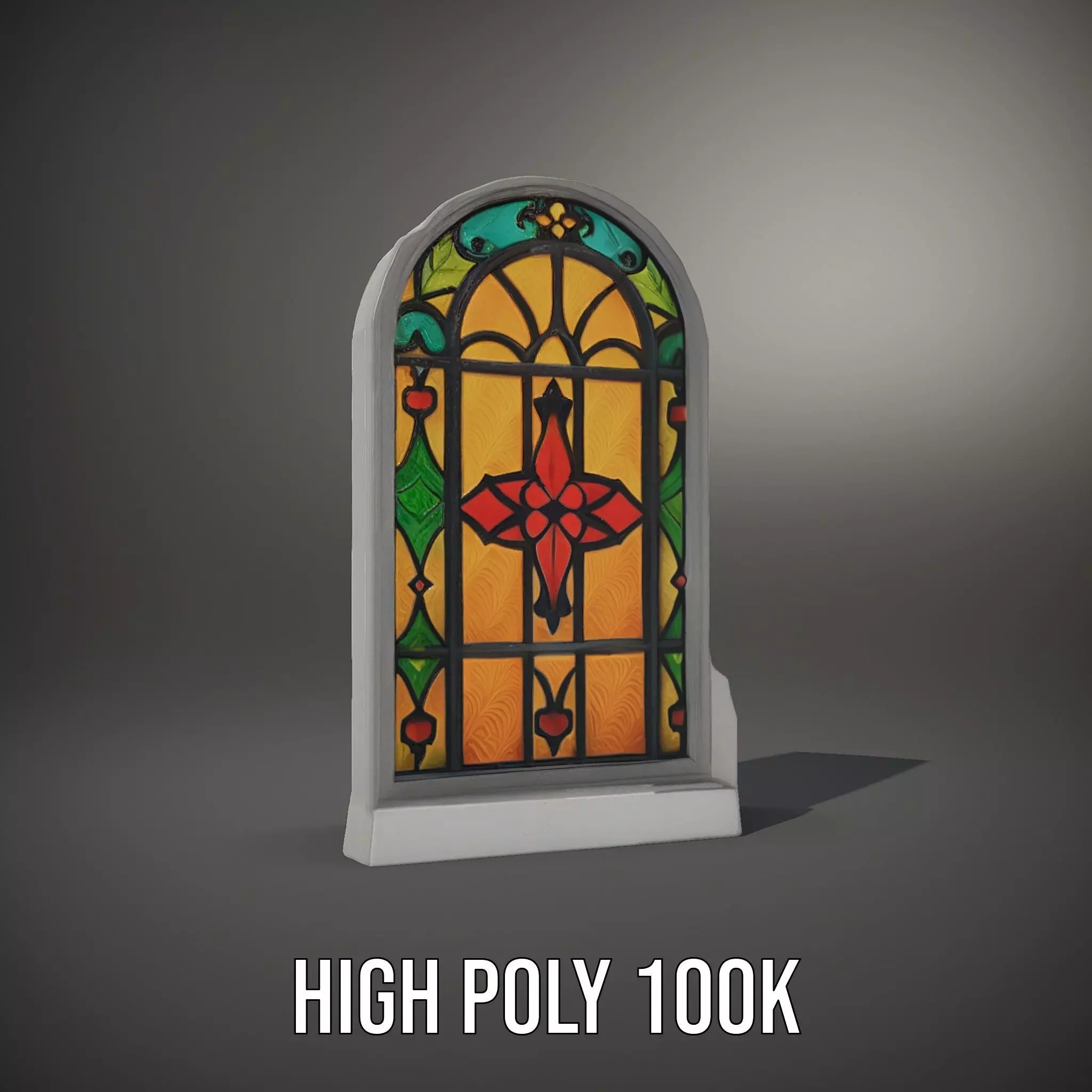 Vibrant Stained Glass Window model pack Low-poly 3D model_10