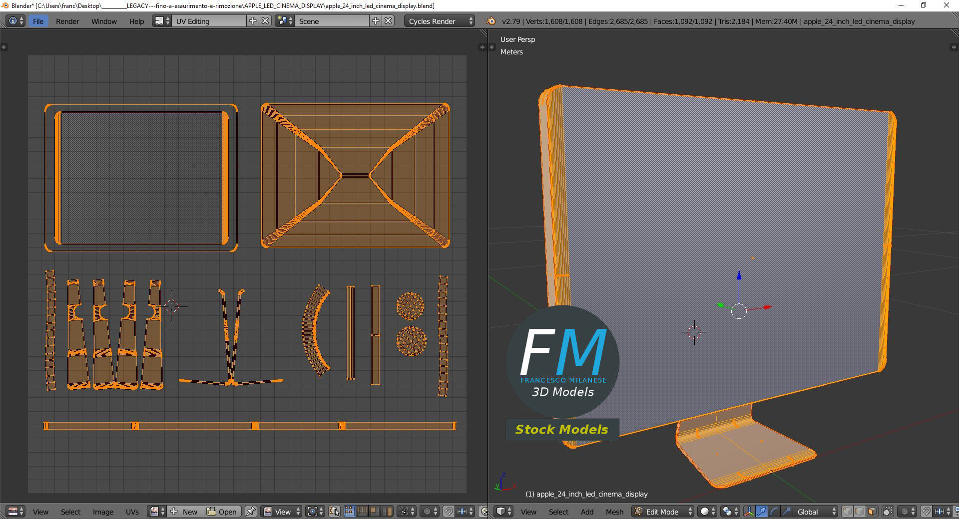 Apple 24 inch LED cinema display 3D model_10