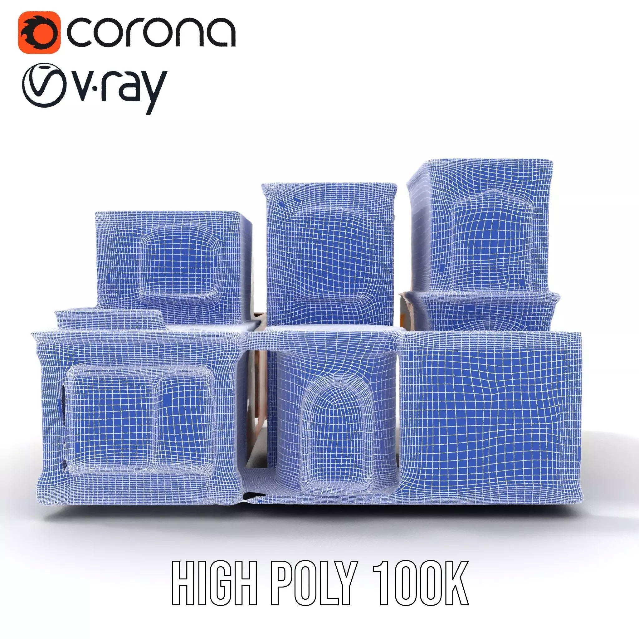 Classic Urban Building model pack Low-poly 3D model_33