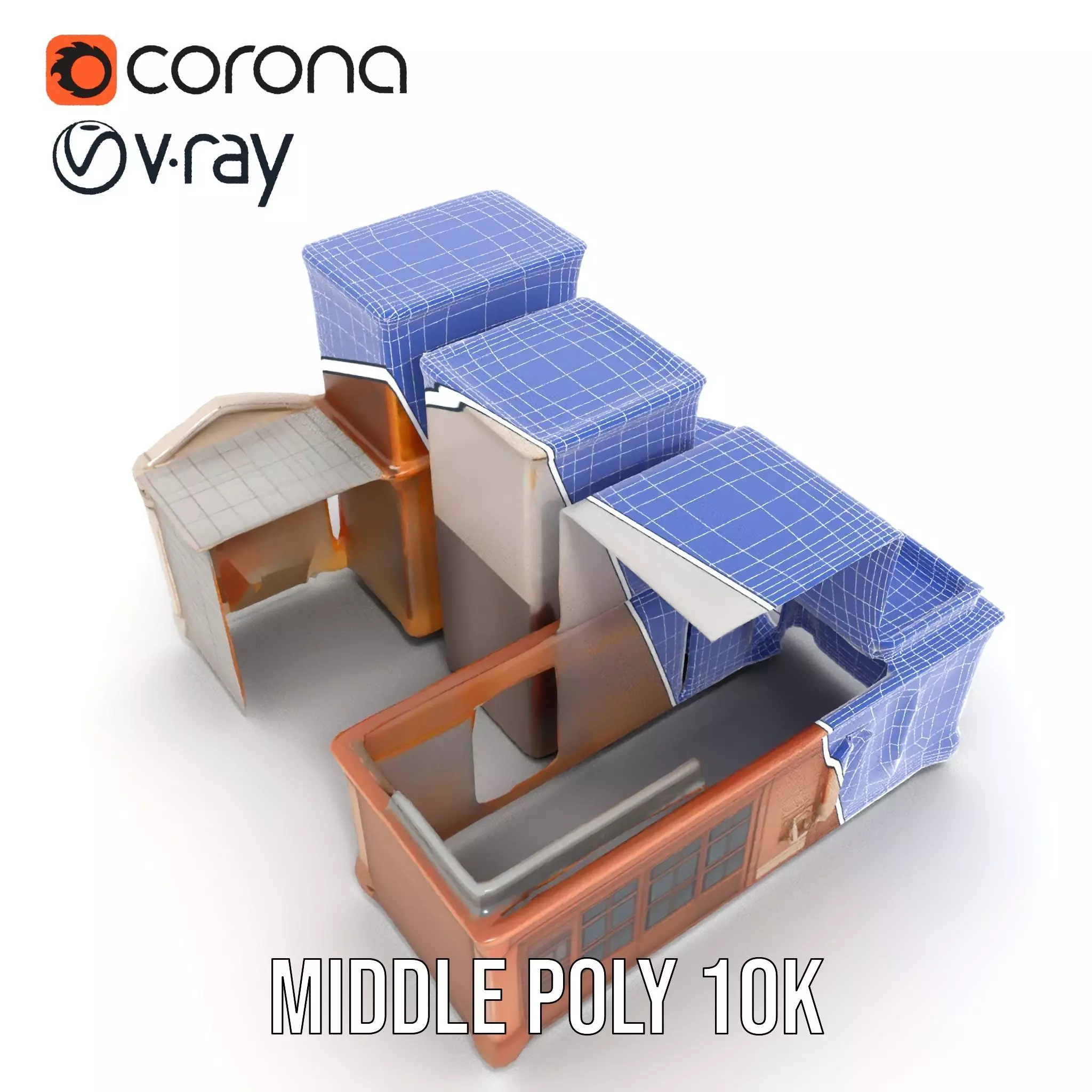 Classic Urban Building model pack Low-poly 3D model_21