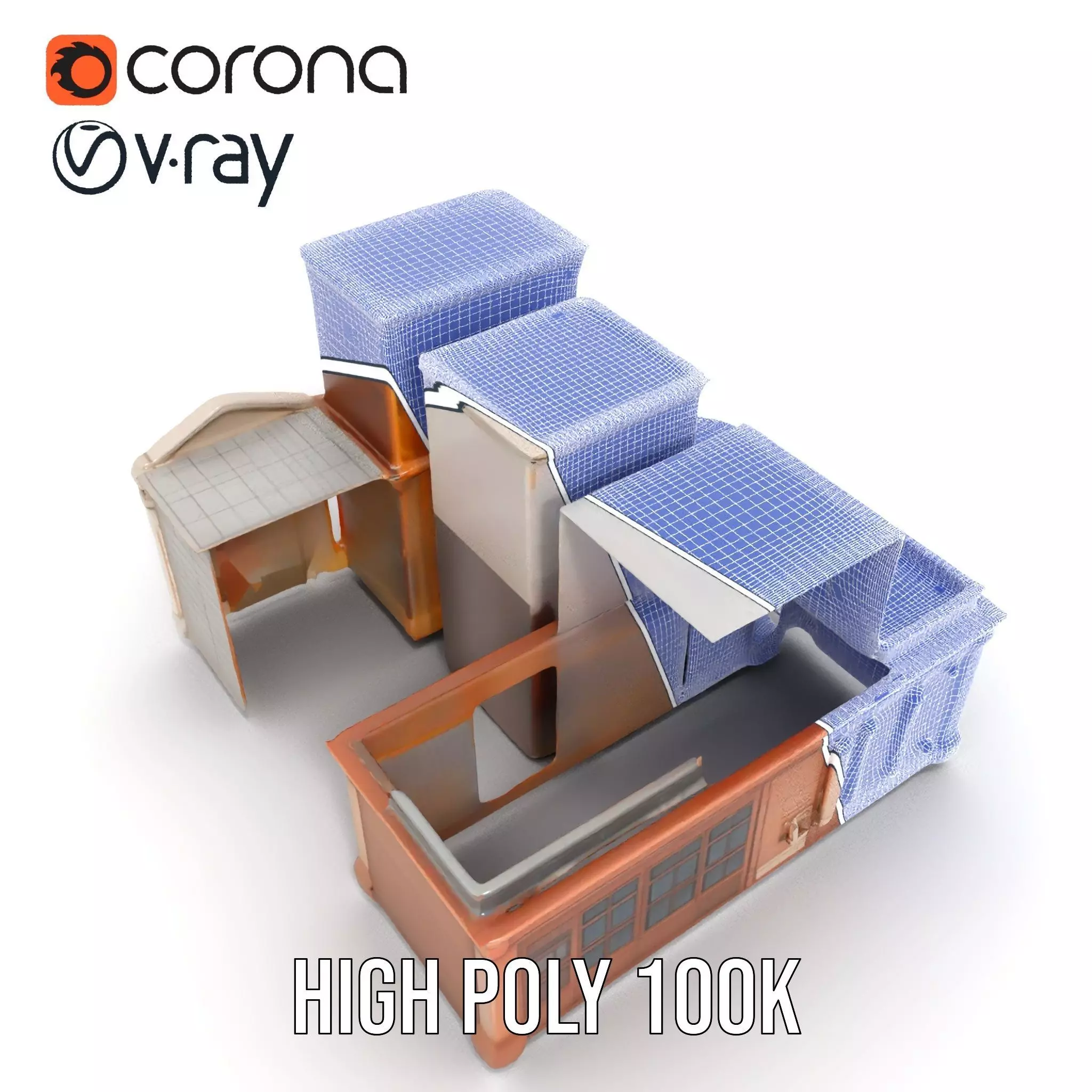 Classic Urban Building model pack Low-poly 3D model_32