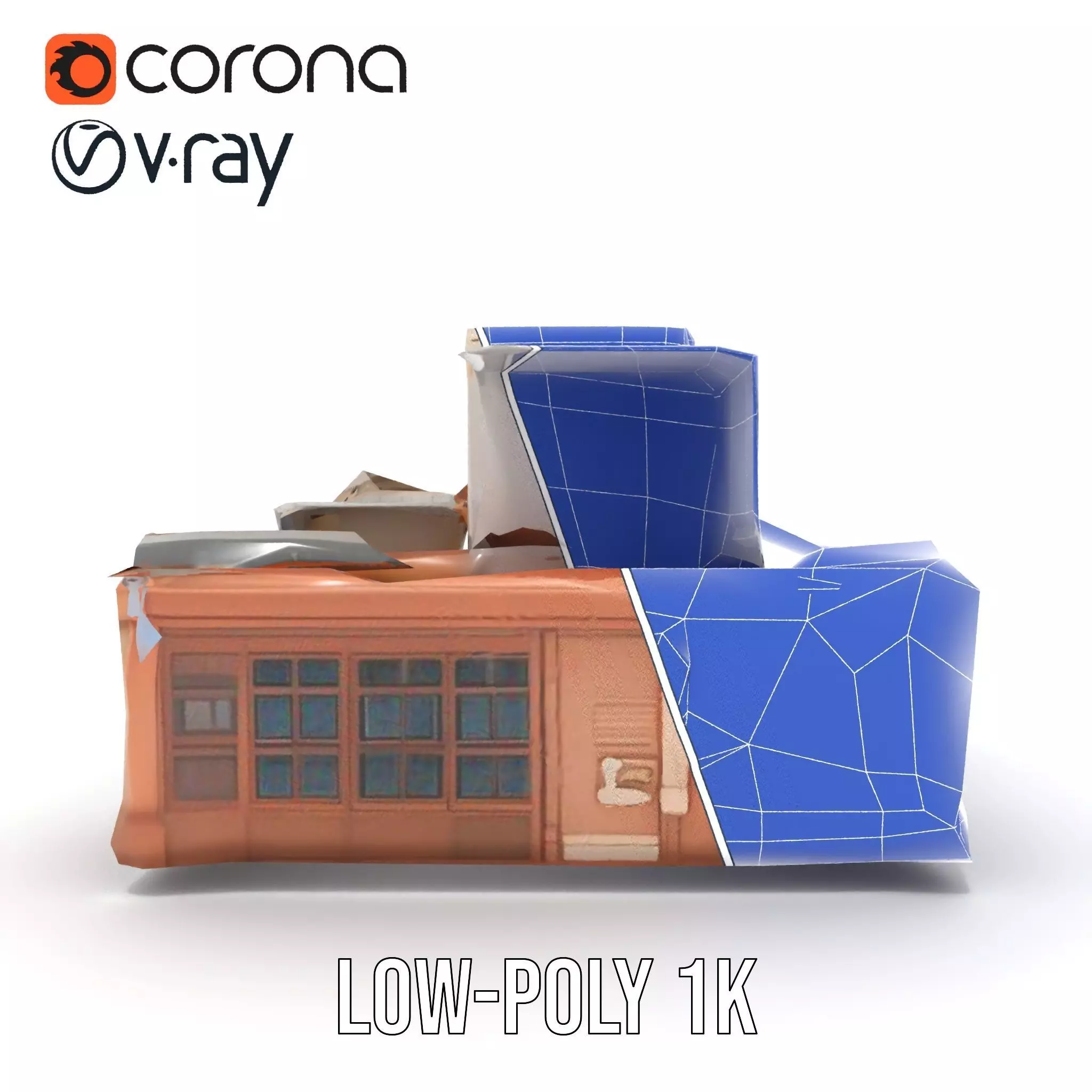 Classic Urban Building model pack Low-poly 3D model_30