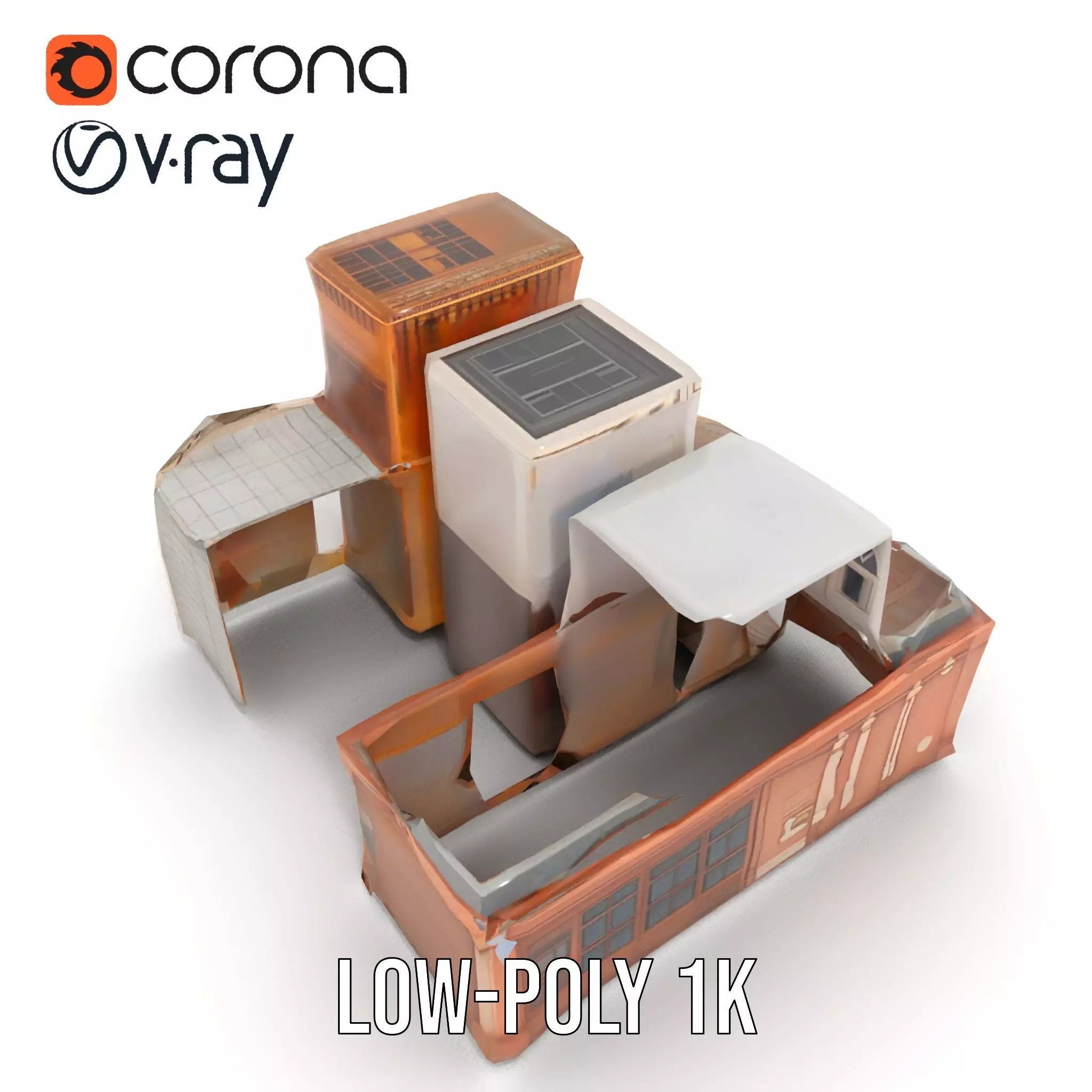 Classic Urban Building model pack Low-poly 3D model_19