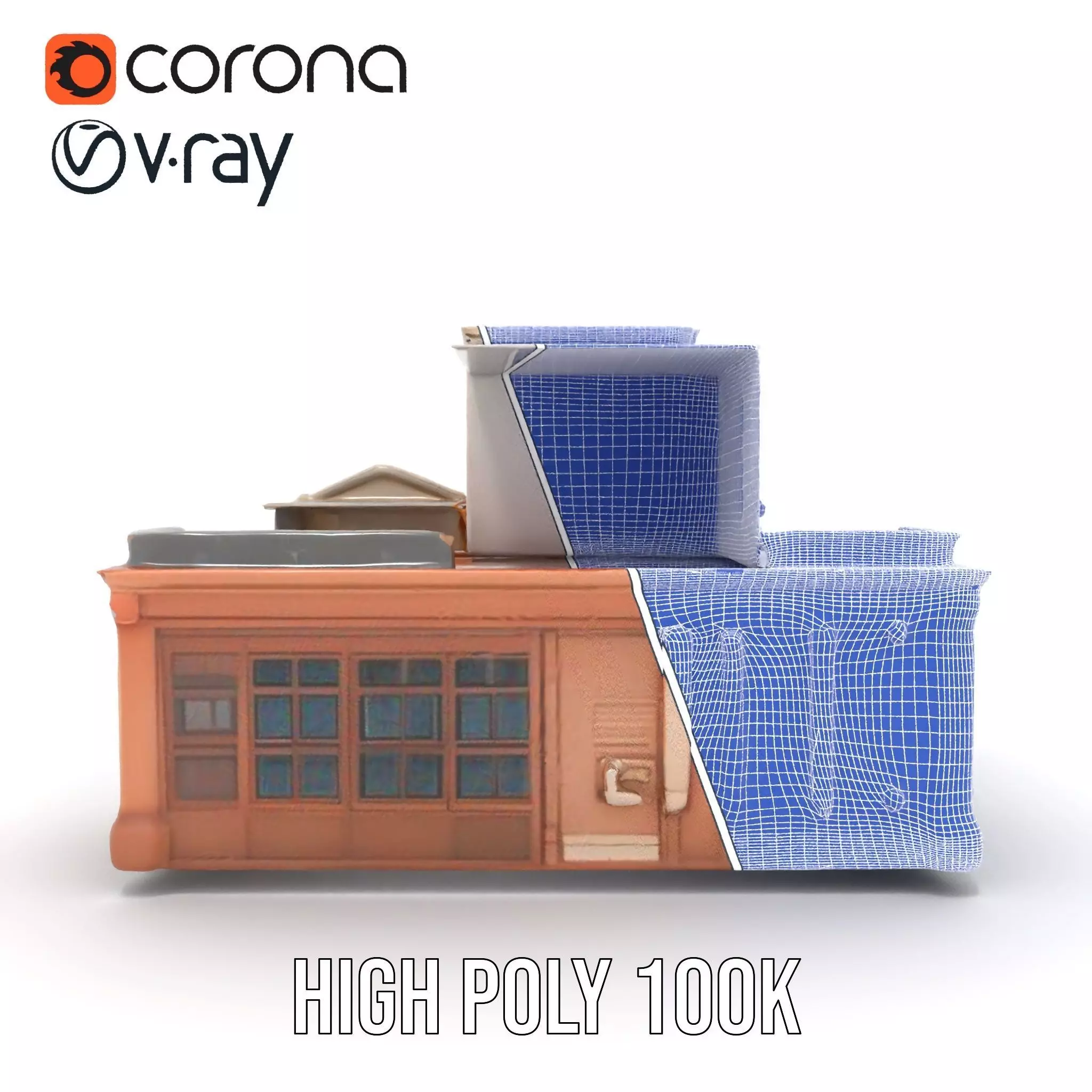 Classic Urban Building model pack Low-poly 3D model_34