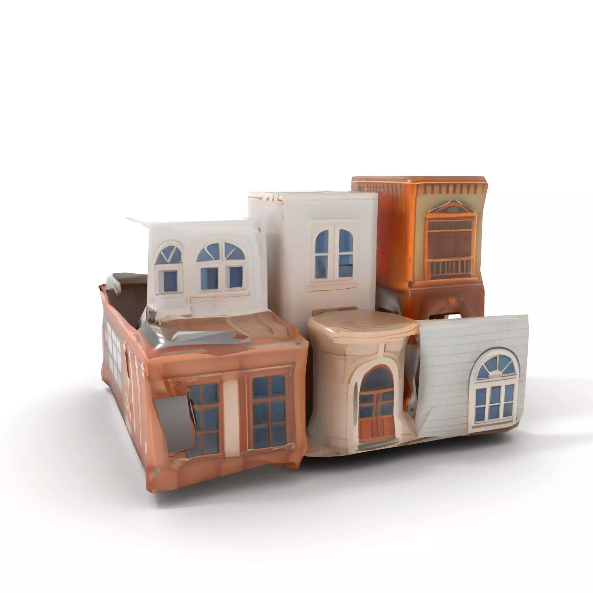 Classic Urban Building model pack Low-poly 3D model_9