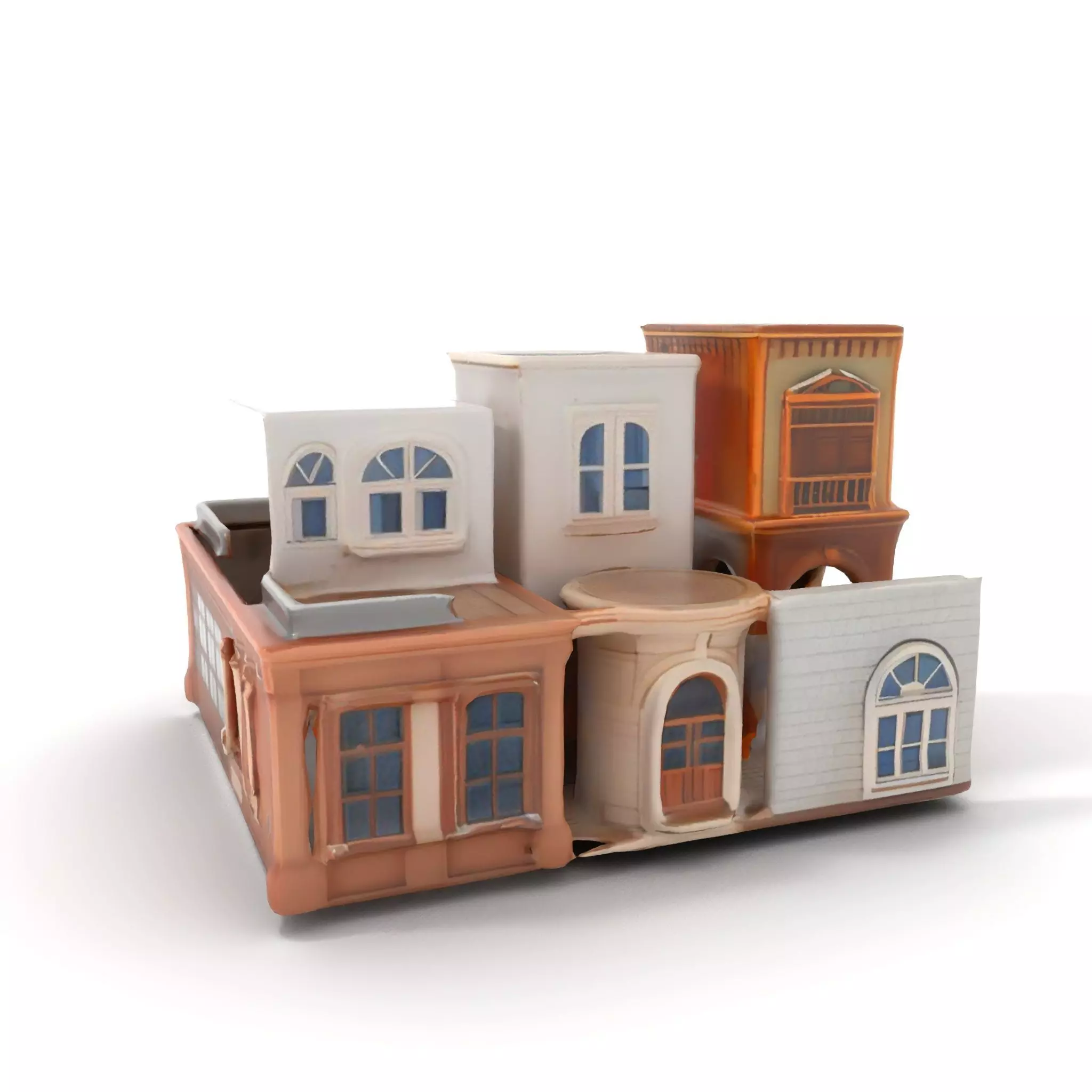 Classic Urban Building model pack Low-poly 3D model_5