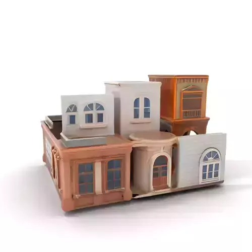 Classic Urban Building model pack Low-poly 3D model