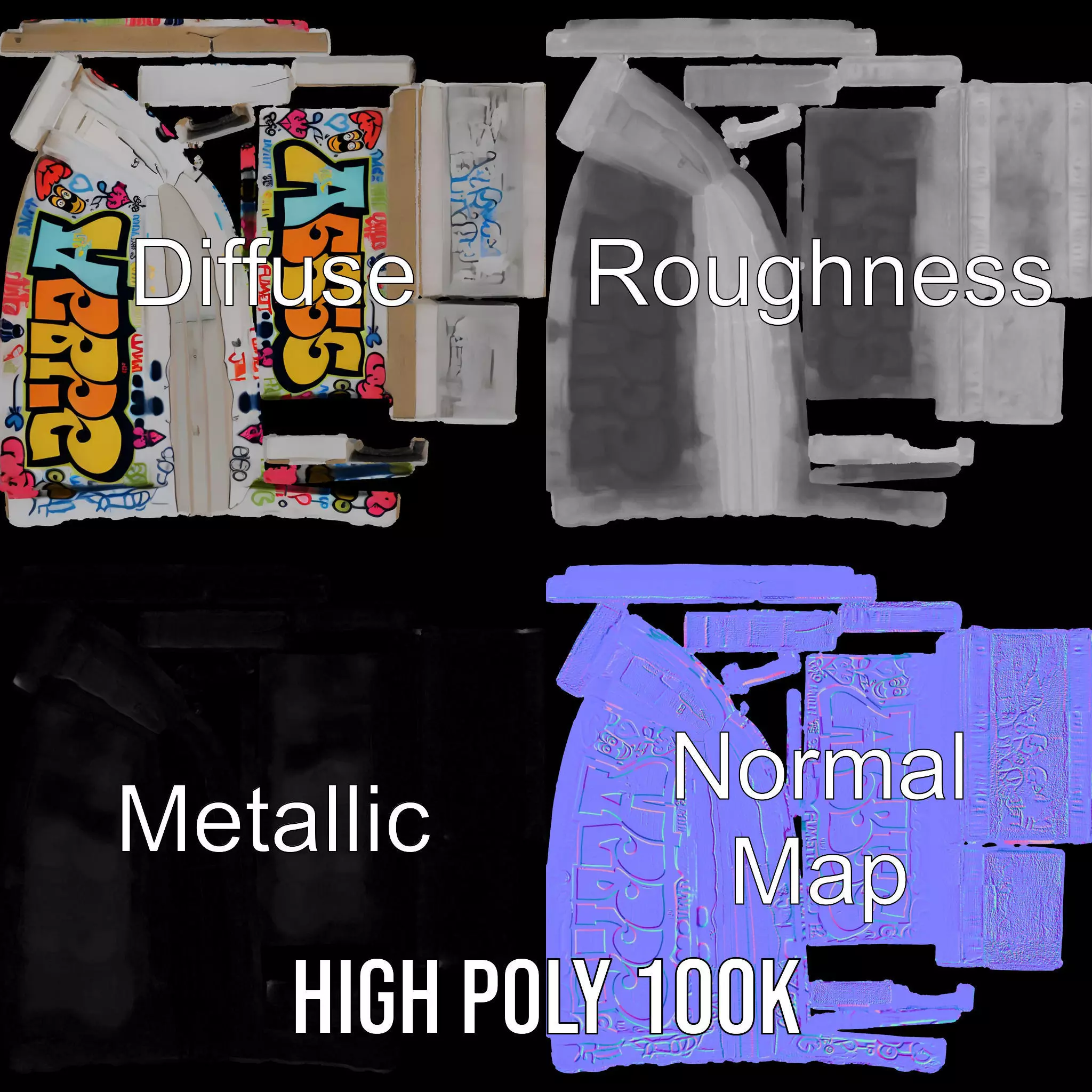 Colorful Graffiti Wall model pack Texture_3