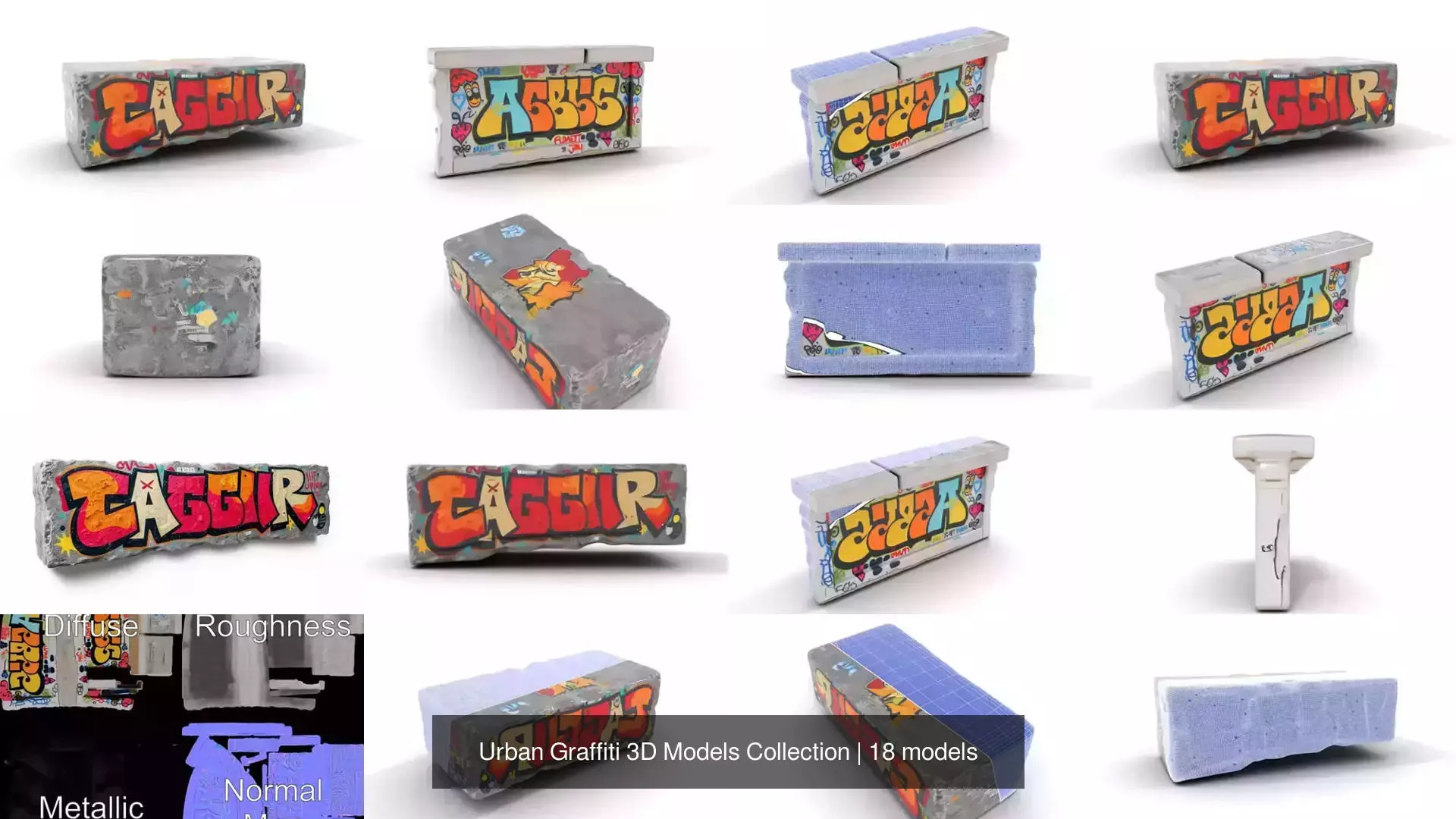 Urban Graffiti 3D Models Collection _36