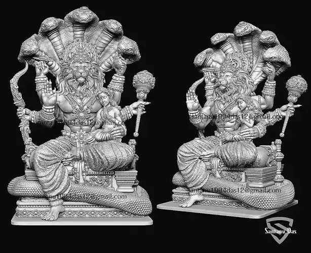 Narasimha and Prahlad 3d print idol 