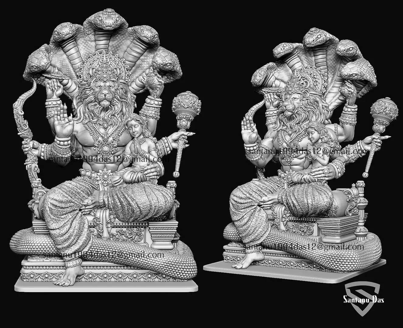 Narasimha and Prahlad 3d print idol  3D print model_0