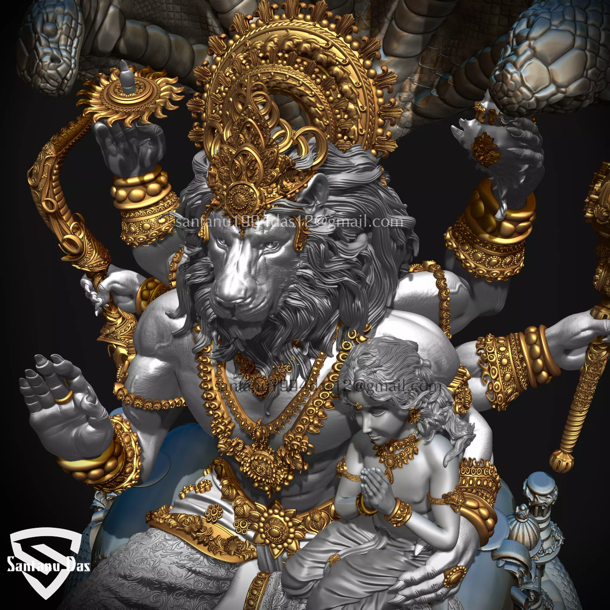 Narasimha and Prahlad 3d print idol  3D print model_8