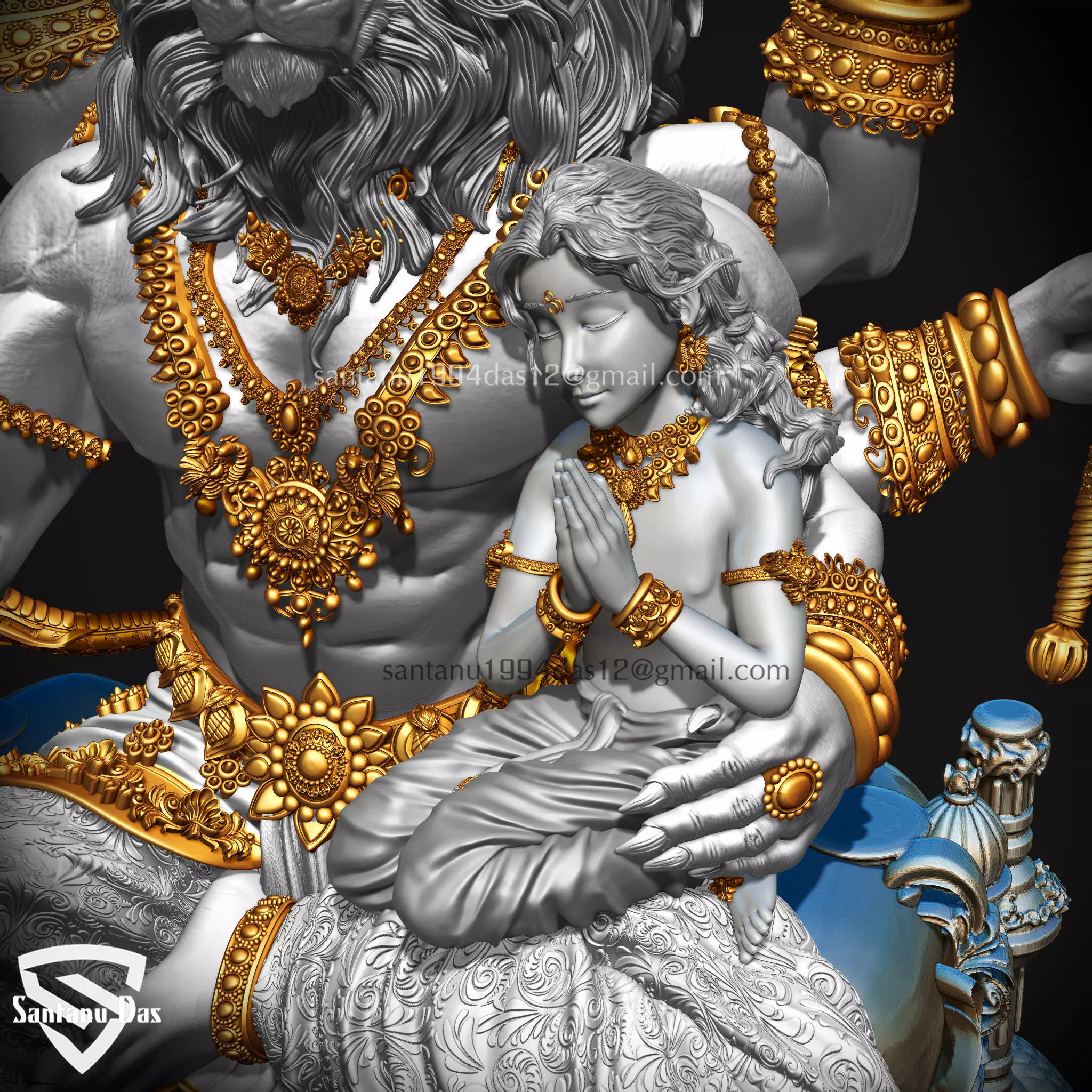 Narasimha and Prahlad 3d print idol  3D print model_10