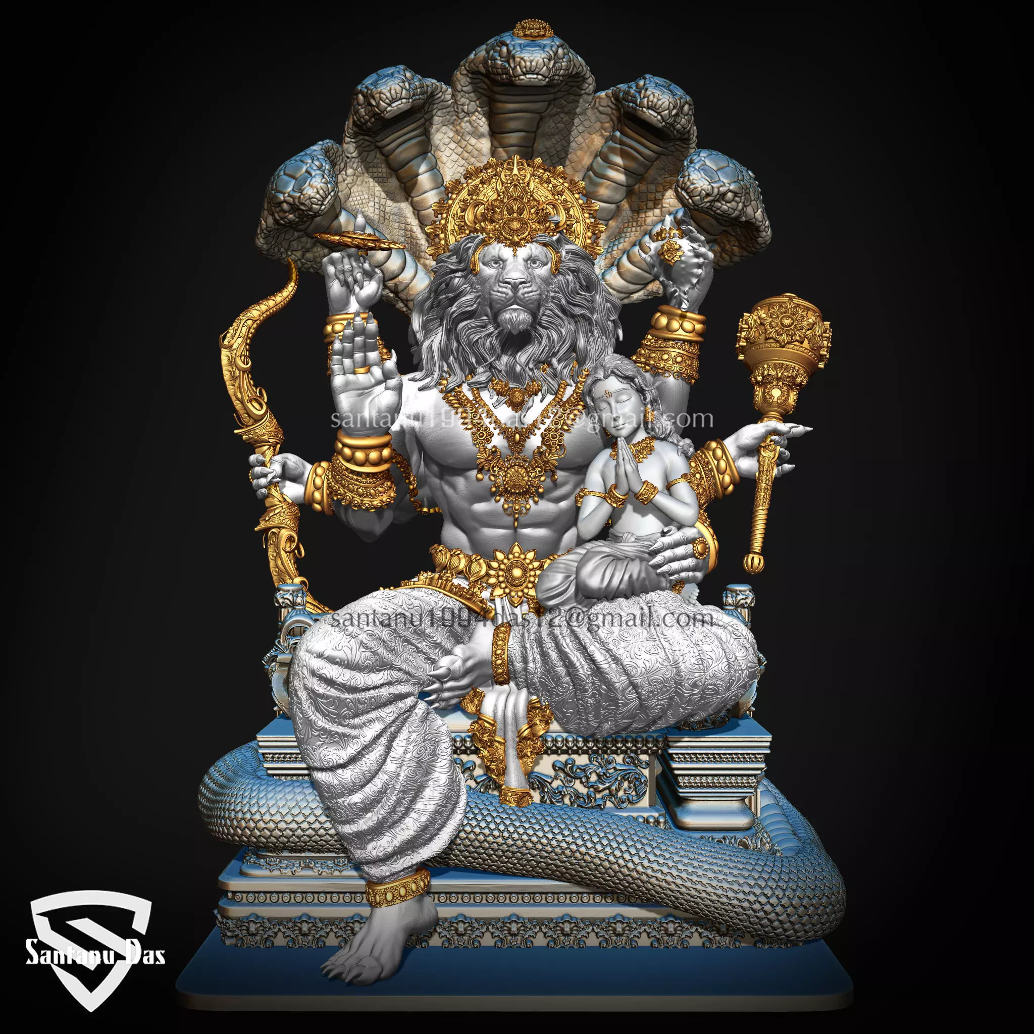 Narasimha and Prahlad 3d print idol  3D print model_1