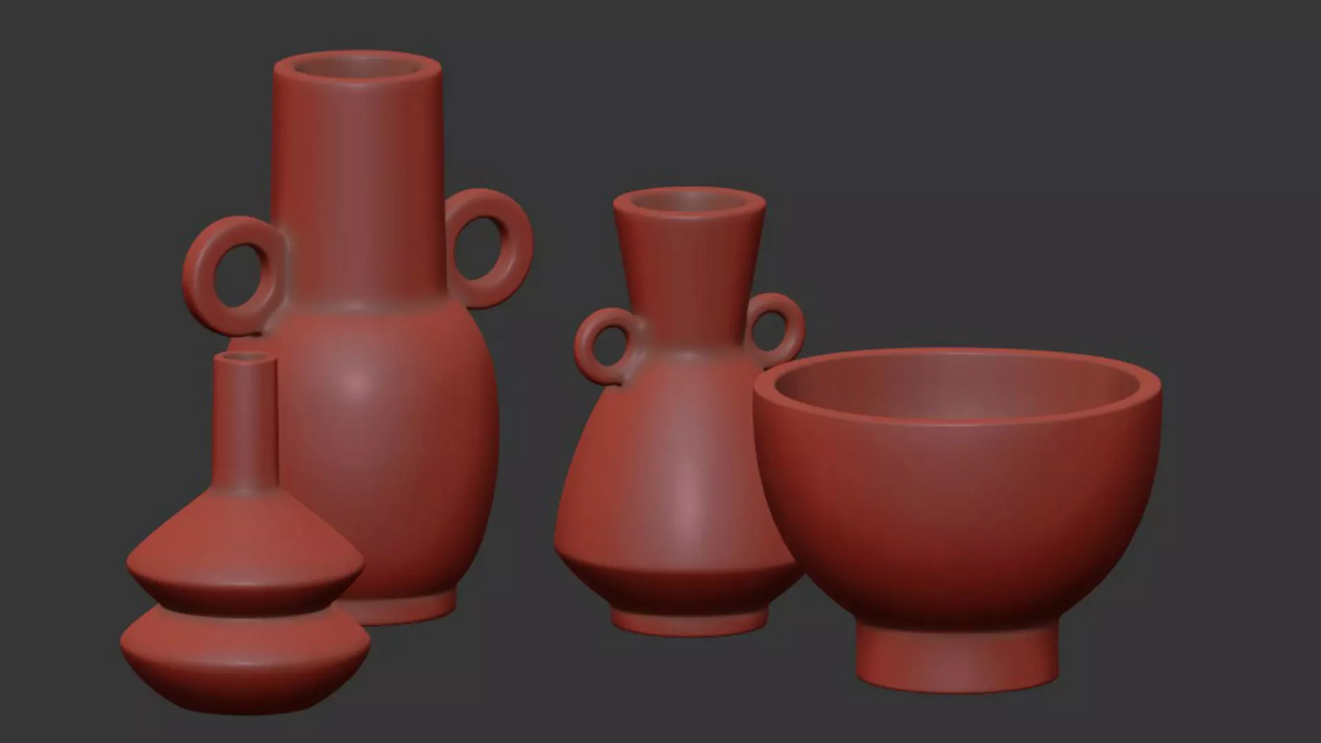 Set of 4 Jennifer Striped and Spotted Ceramic Vase 3D model_6