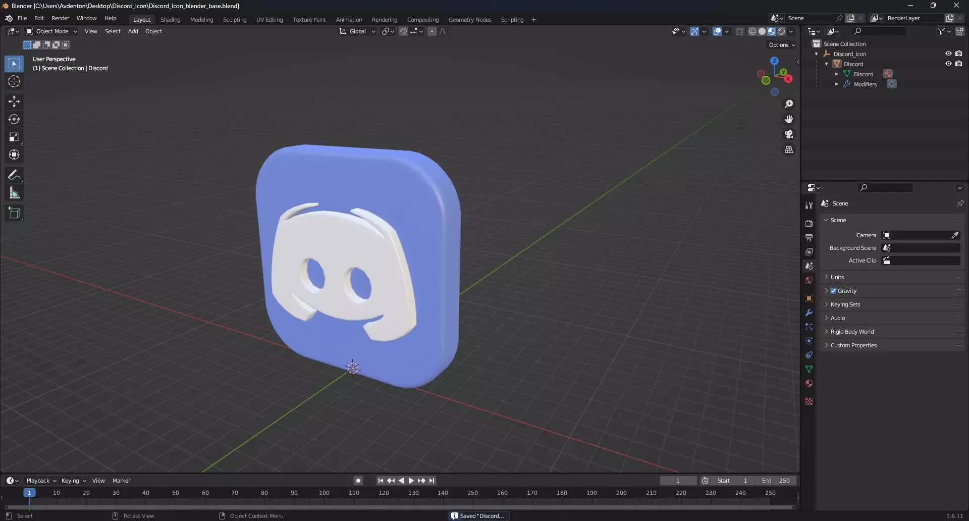 Discord Icon 3D model_17