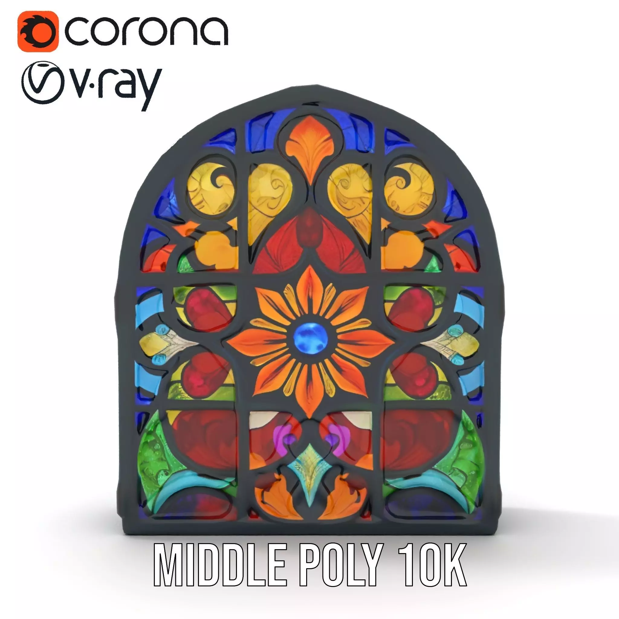 Vibrant Stained Glass model pack Low-poly 3D model_19