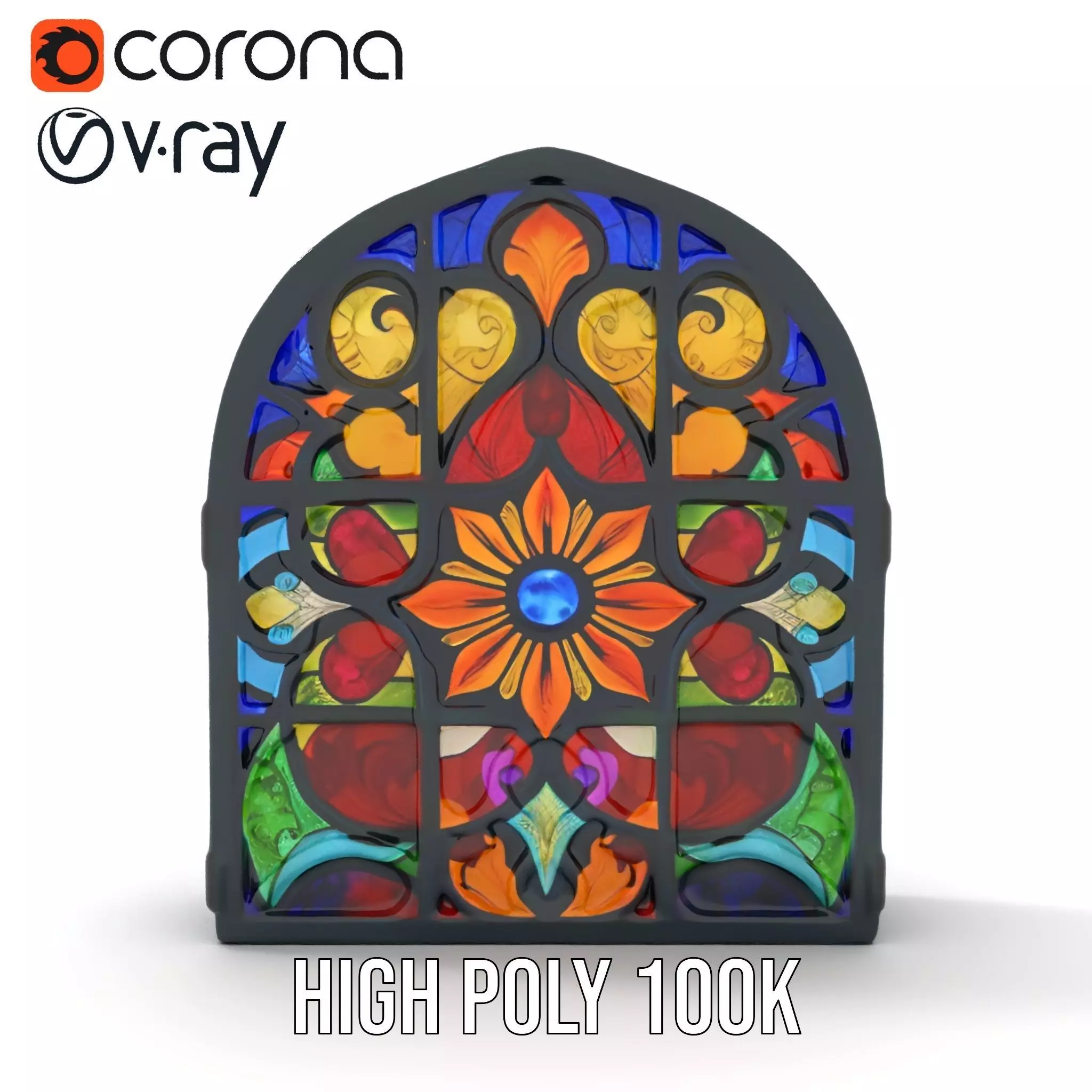 Vibrant Stained Glass model pack Low-poly 3D model_15