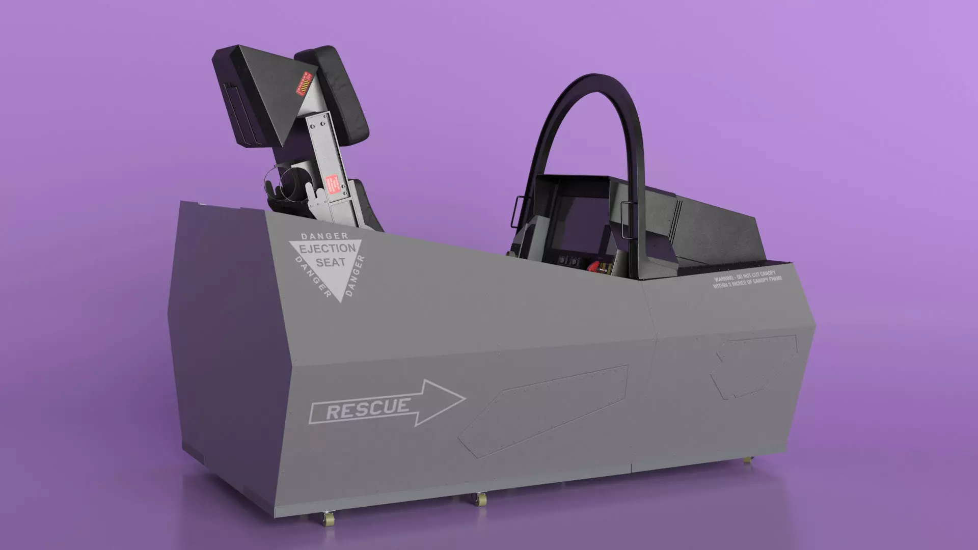 F-35 Fighter Cockpit Simulator Turned Off 3D model_5