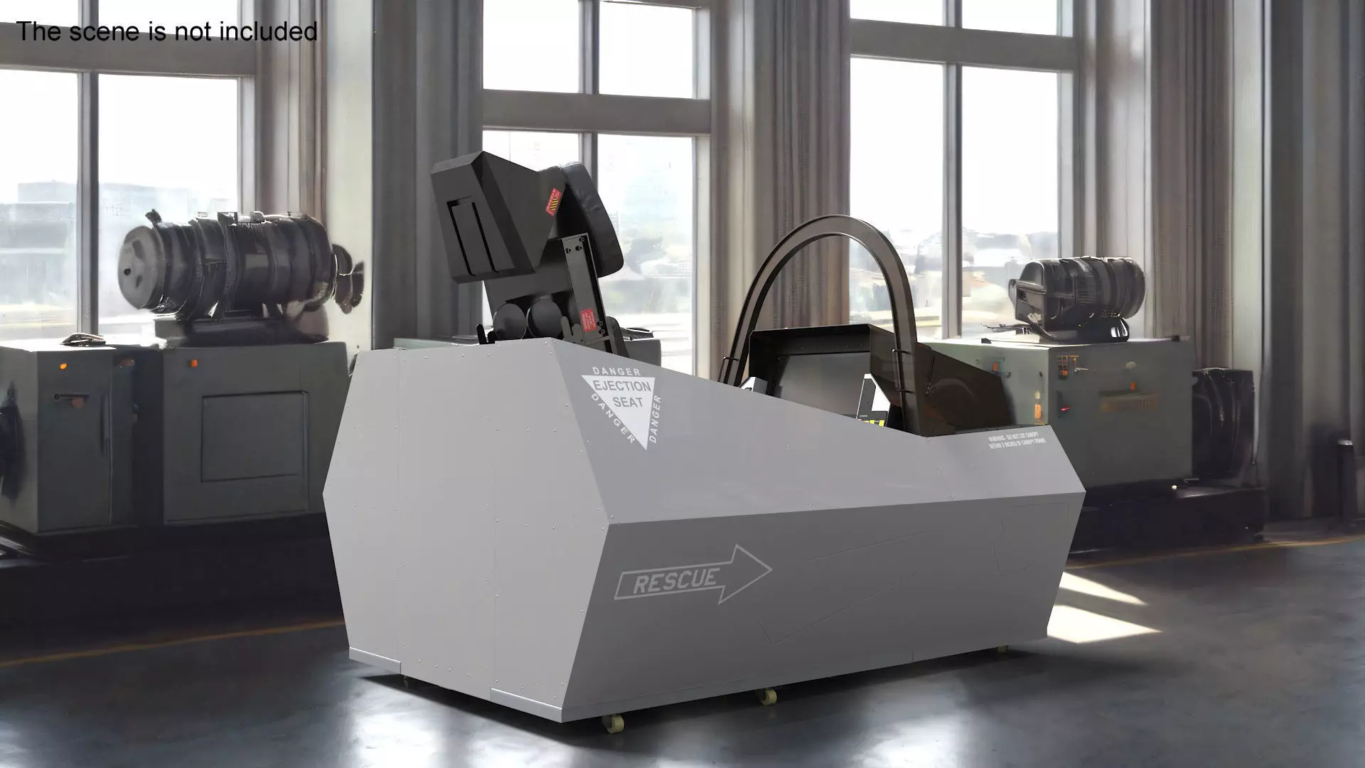 F-35 Fighter Cockpit Simulator Turned Off 3D model_3