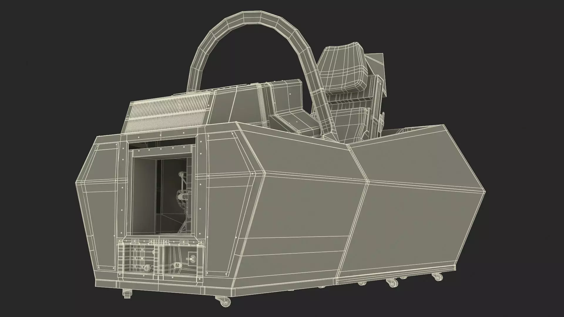 F-35 Fighter Cockpit Simulator Turned Off 3D model_35