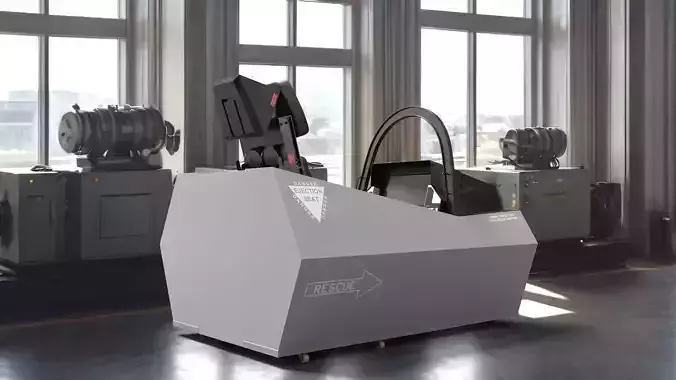 F-35 Fighter Cockpit Simulator Turned Off 3D model