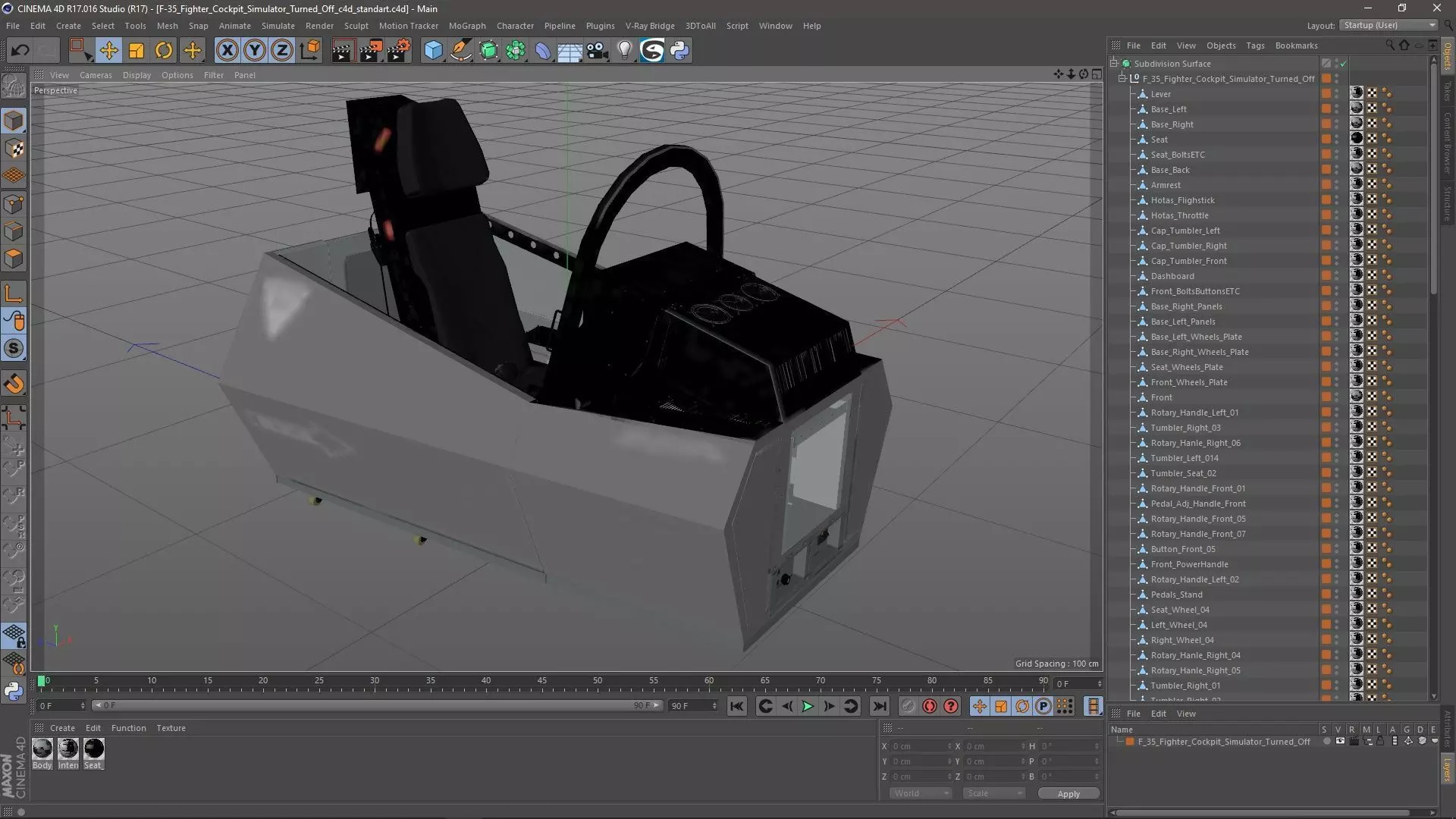 F-35 Fighter Cockpit Simulator Turned Off 3D model_32