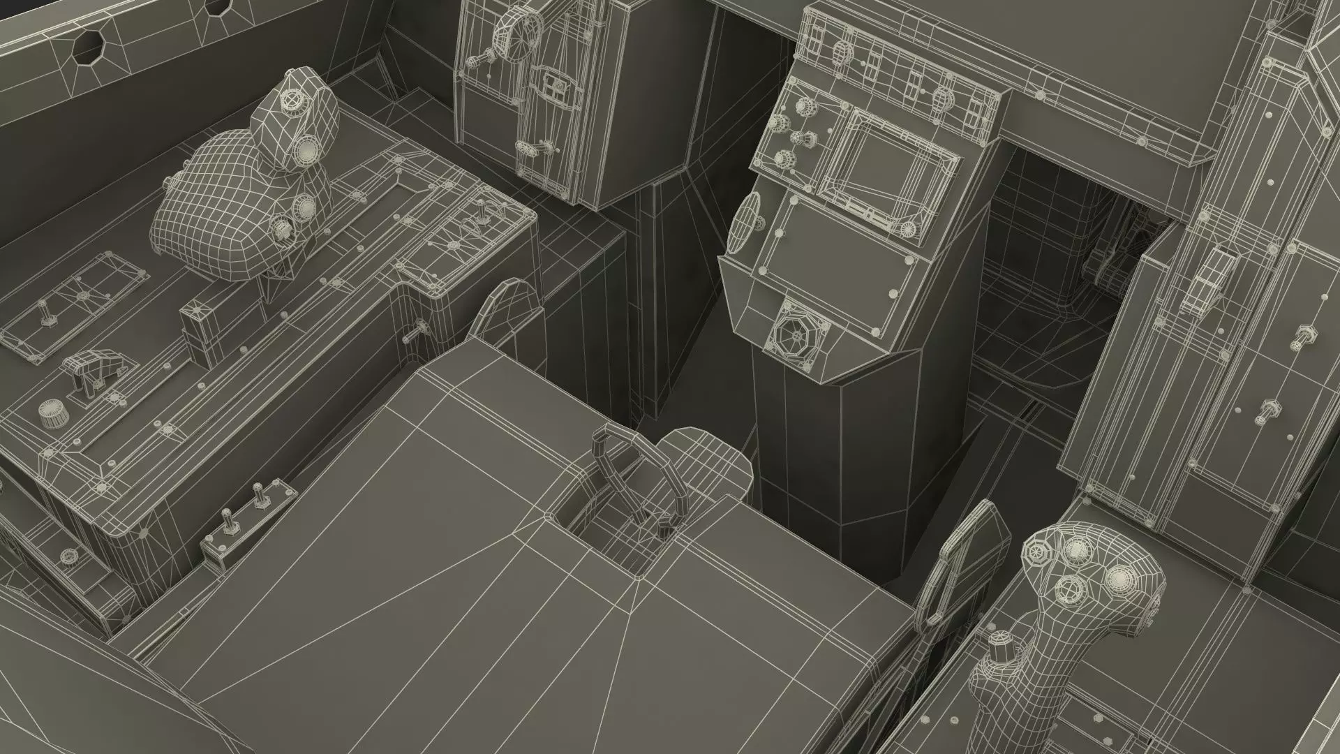 F-35 Fighter Cockpit Simulator Turned Off 3D model_43