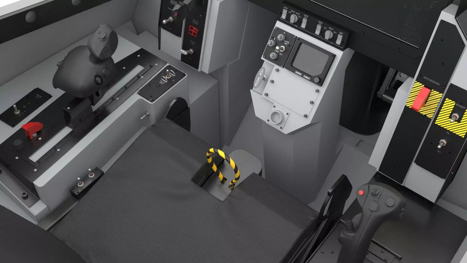 F-35 Fighter Cockpit Simulator Turned Off 3D model_19