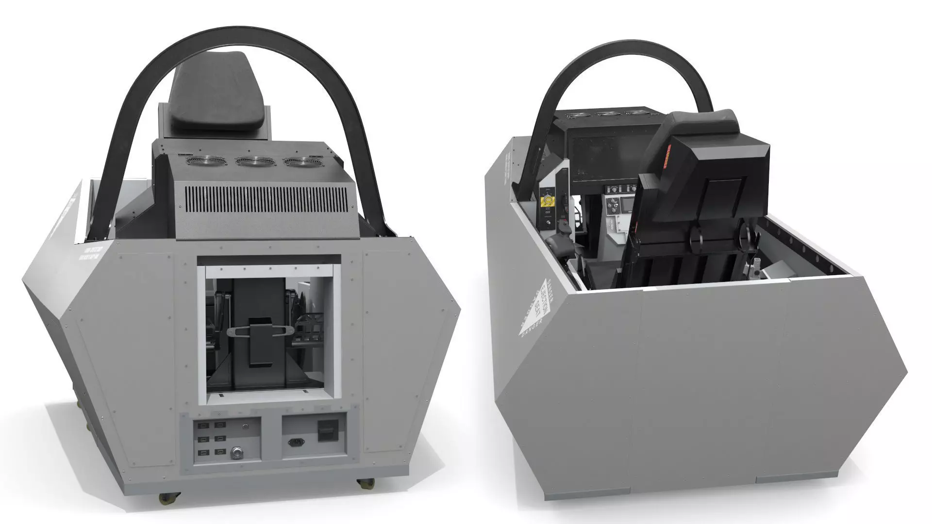 F-35 Fighter Cockpit Simulator Turned Off 3D model_13
