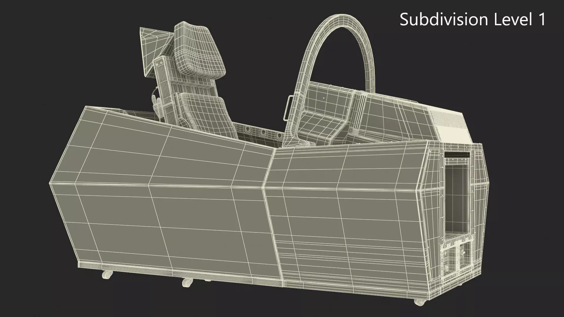 F-35 Fighter Cockpit Simulator Turned Off 3D model_26