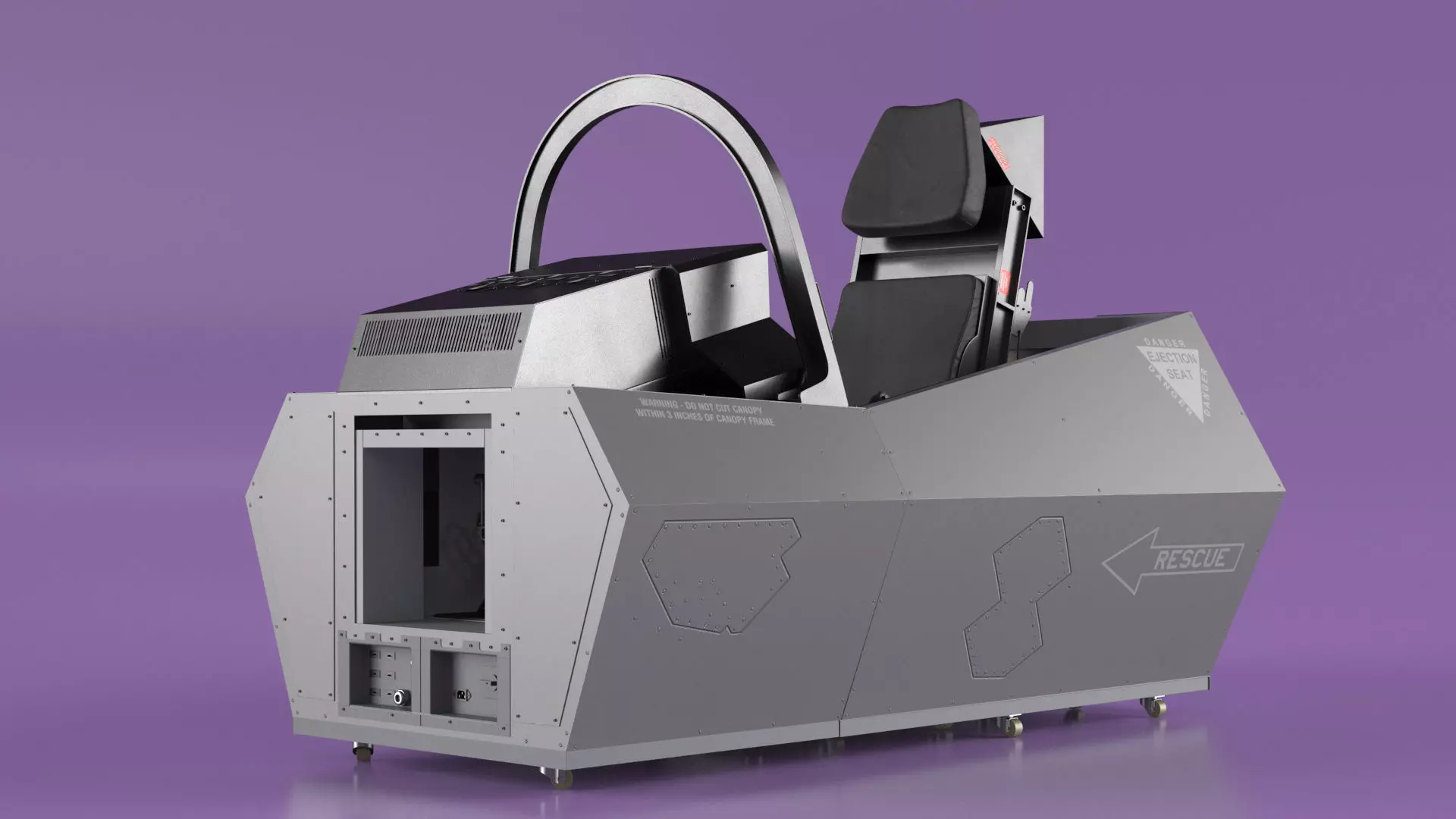 F-35 Fighter Cockpit Simulator Turned Off 3D model_4