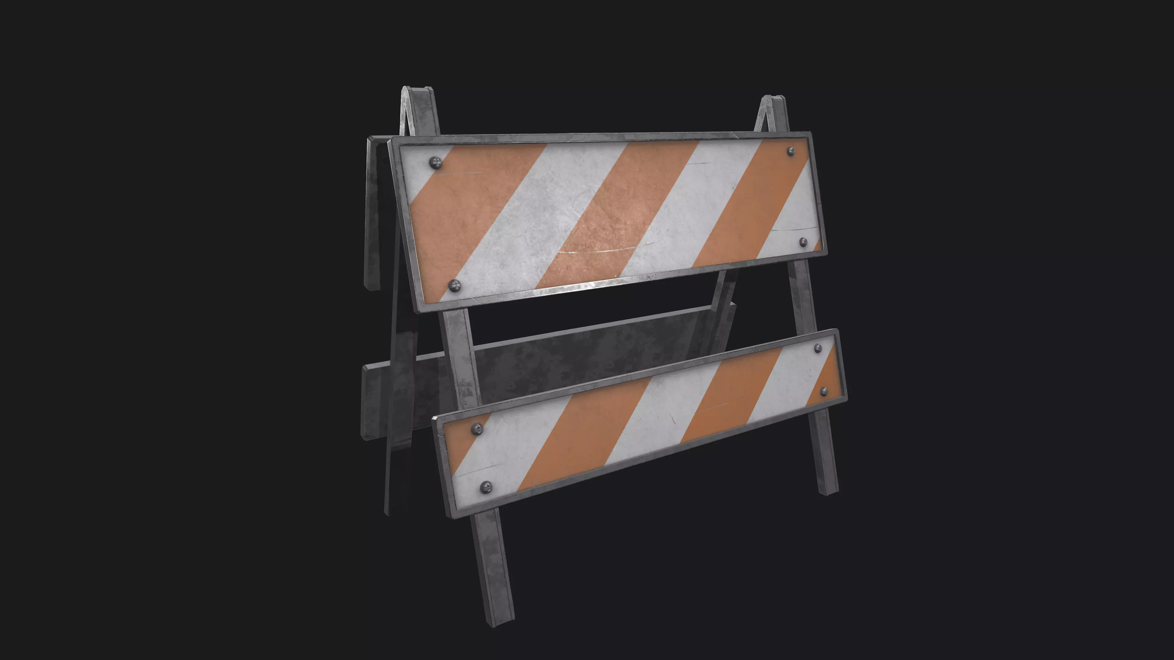 Road barrier 3D low poly Low-poly 3D model