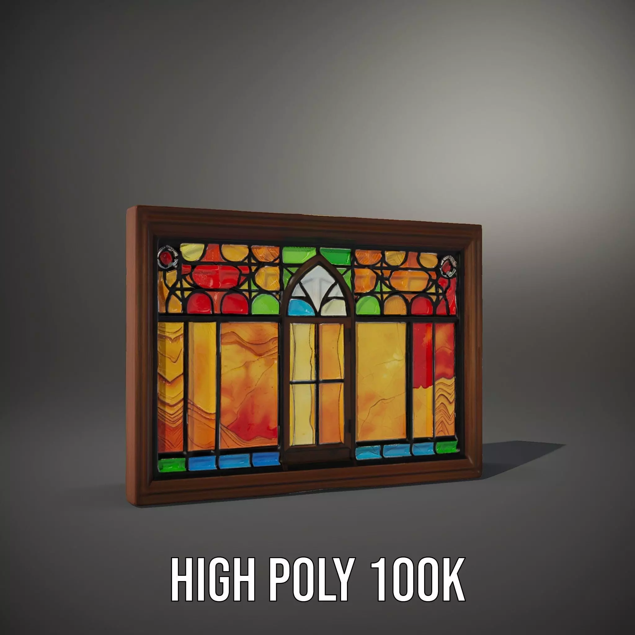 Vibrant Stained Glass Window model pack Low-poly 3D model_10